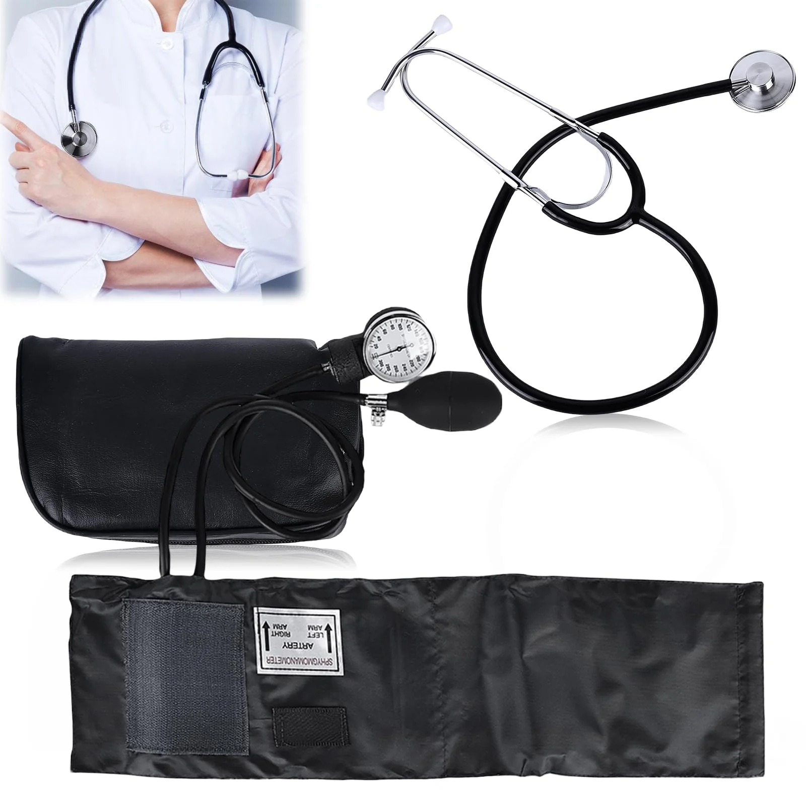 Manual Blood Pressure Monitor: Blood Pressure Monitor Manual Blood Pressure Cuff Home Blood Pressure Cuff Kit Blood Pressure Cuff with Stethoscope with Zip Case