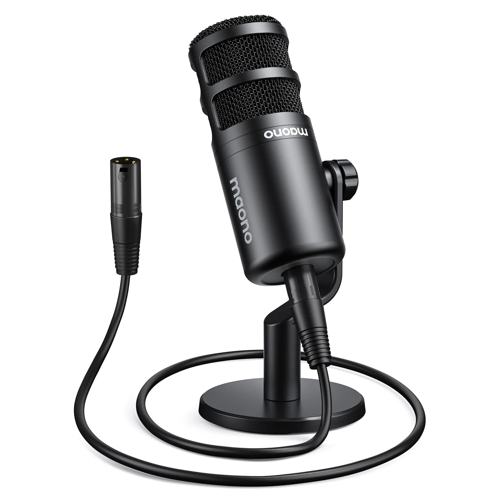 MAONO XLR Podcast Microphone, Cardioid Studio Dynamic Mic for Vocal Recording, Streaming, Voice-Over, Voice Isolation Technology, Metal Mic, Works for Audio Interface, Mixer, Sound Card-PD100 PD100 XLR Microphone
