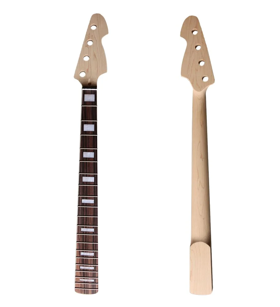 Maple Replacement Electric Bass Guitar Neck, 4-String 20 Fret 30'' Scale Length 42mm Nut and 65mm Heel Rosewood Fretboard Bolt On Unfinished Bass Neck DIY Installation & Repair