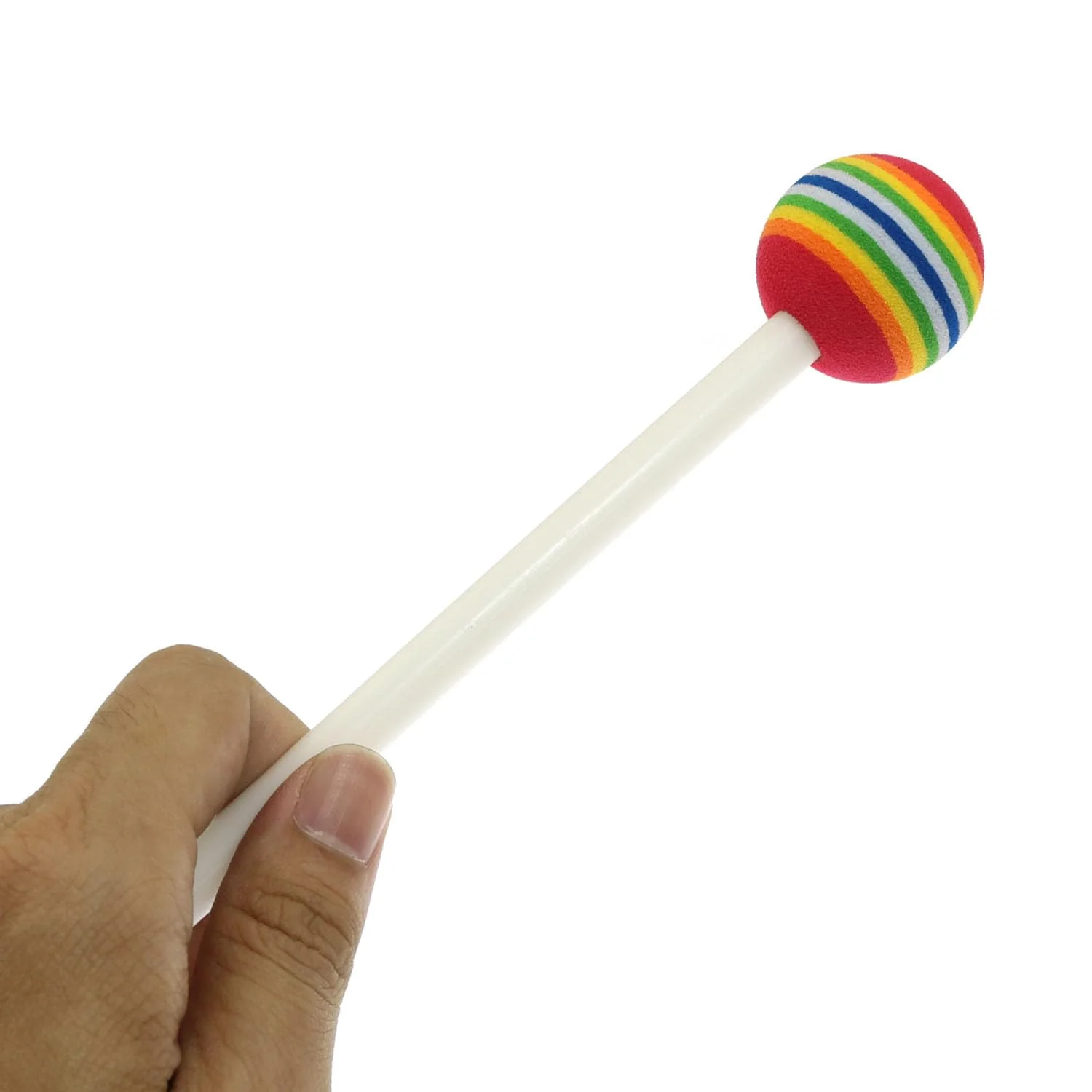 Maxmoral 2PCS Lollipop Felt Drumsticks Timpani Mallets Foam PVC Rainbow Plastic Percussion Solid Wood Piano Hammers Hand-played Adult Musical Instruments Accessories For Music Teachers Beginners - Image 5