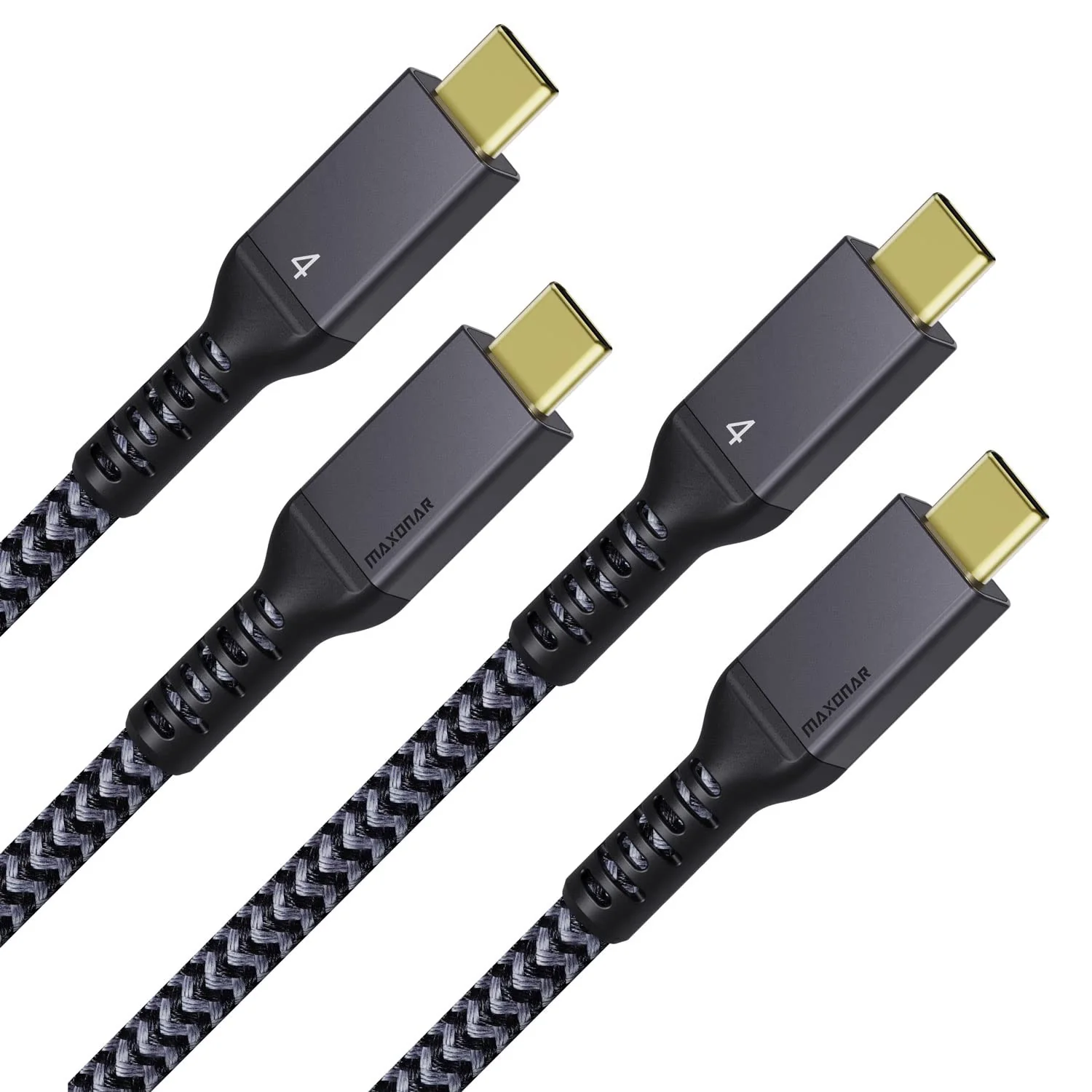 Maxonar [2 Pack 3.3FT] Thunderbolt 4 Cable, 240W Thunderbolt Cable 40Gbps Sync 8K/5K@60Hz Display and for Thunderbolt 4, Thunderbolt 3, USB4, and USB-C Devices 2