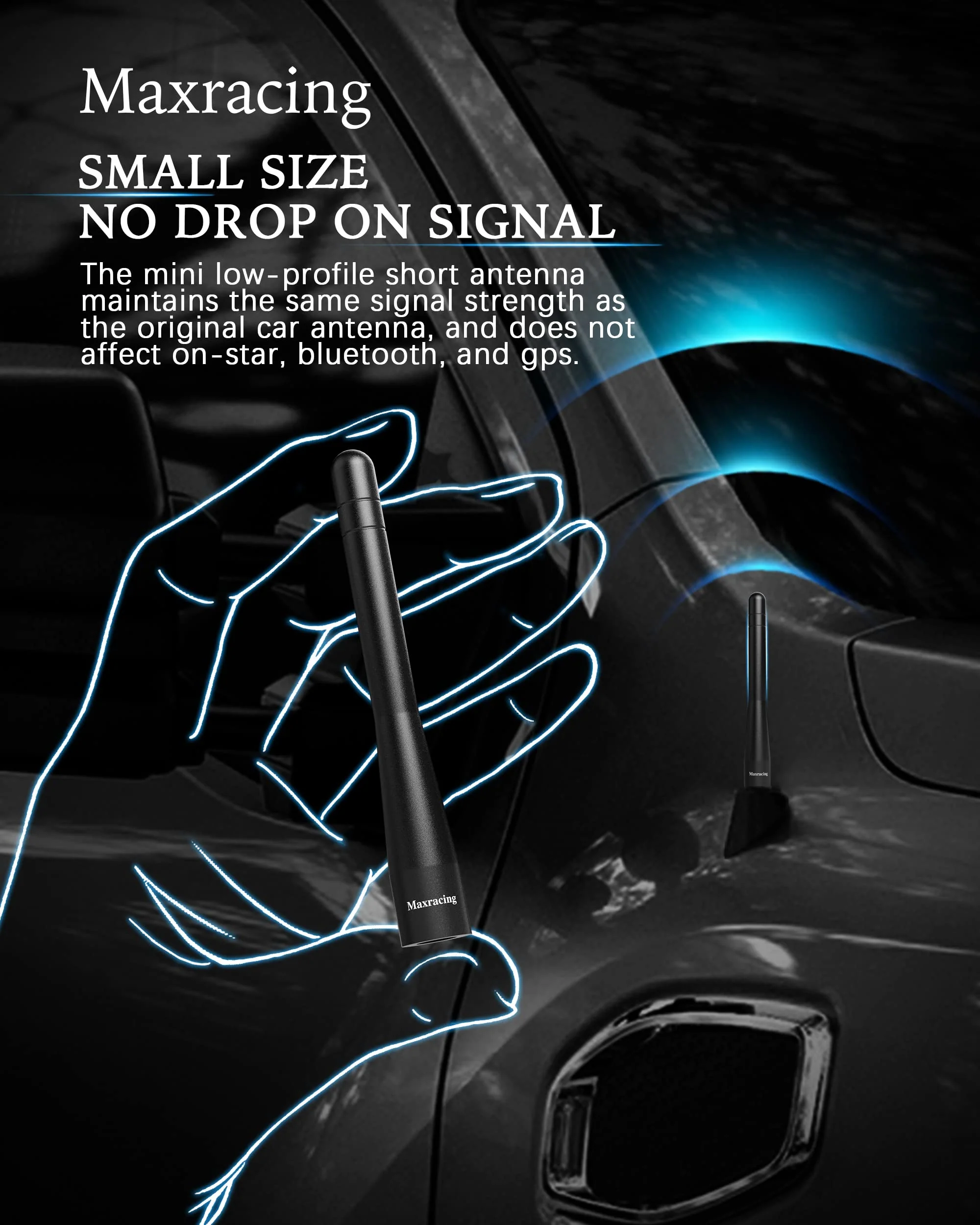 MAXRACING Short Aluminum Truck Antenna Compatible with Ford F150 Pickup Truck 1997-2024 - Image 5