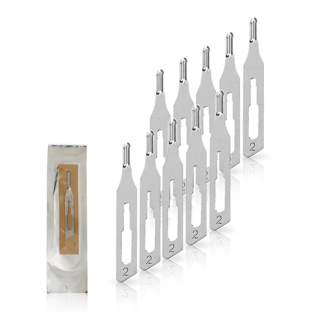 May 10 x Hollow Chisel Blades Figure 2 for Podiatry & Foot Care - Sterile Blades for Scalpel Holder No. 3 - Professional Corn Remover for Treating Callus, Nail Fold & Clavus