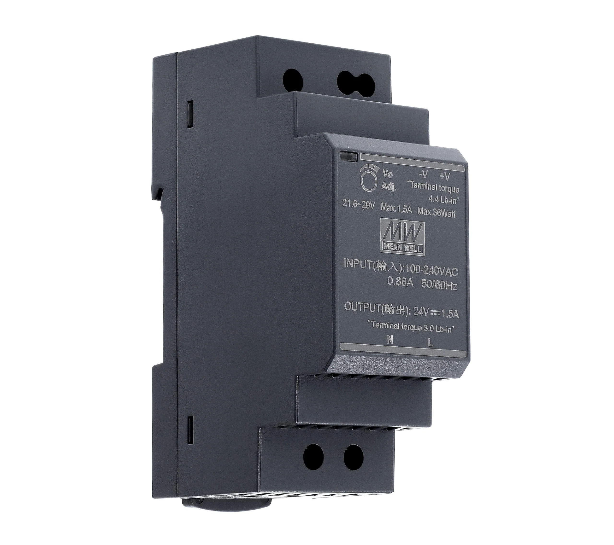 Mean Well HDR-30-24 DIN Rail Power Supply DIN-Rail 24 VDC 1.5 A 36 Watt Single