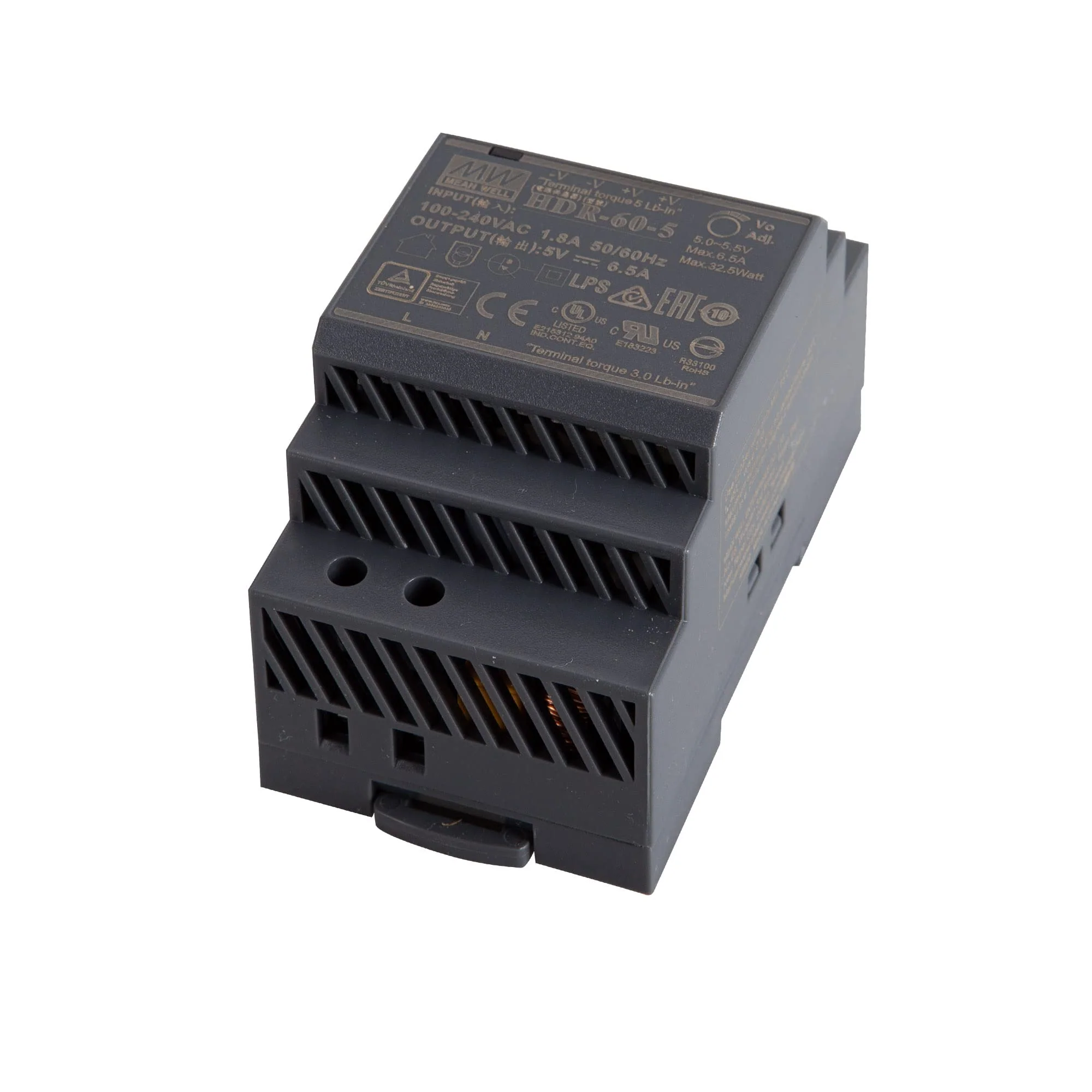 Mean Well HDR-60-5 DIN Rail Power Supply (DIN-Rail) 5 V/DC 6.5 A 32.5 W 1 x