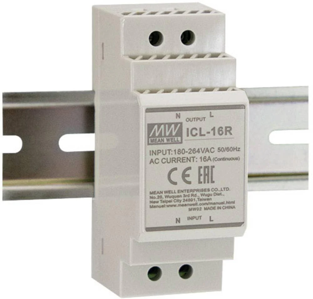 Mean Well ICL-16R Einschaltstrombegrenzer Serie: ICL-16R/L für induktive und kapazitive Lasten Grau Schutzklas