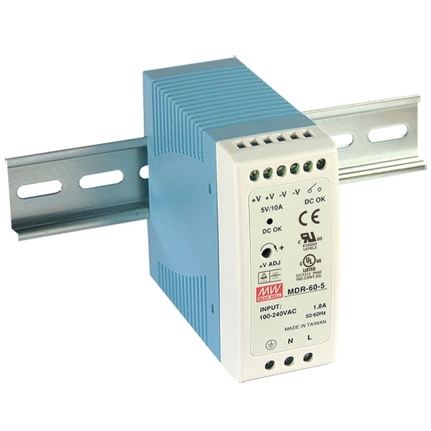 MeanWell, MDR-60-48 DIN Rail Power Supply 60 W 48 V 1.25 A Single