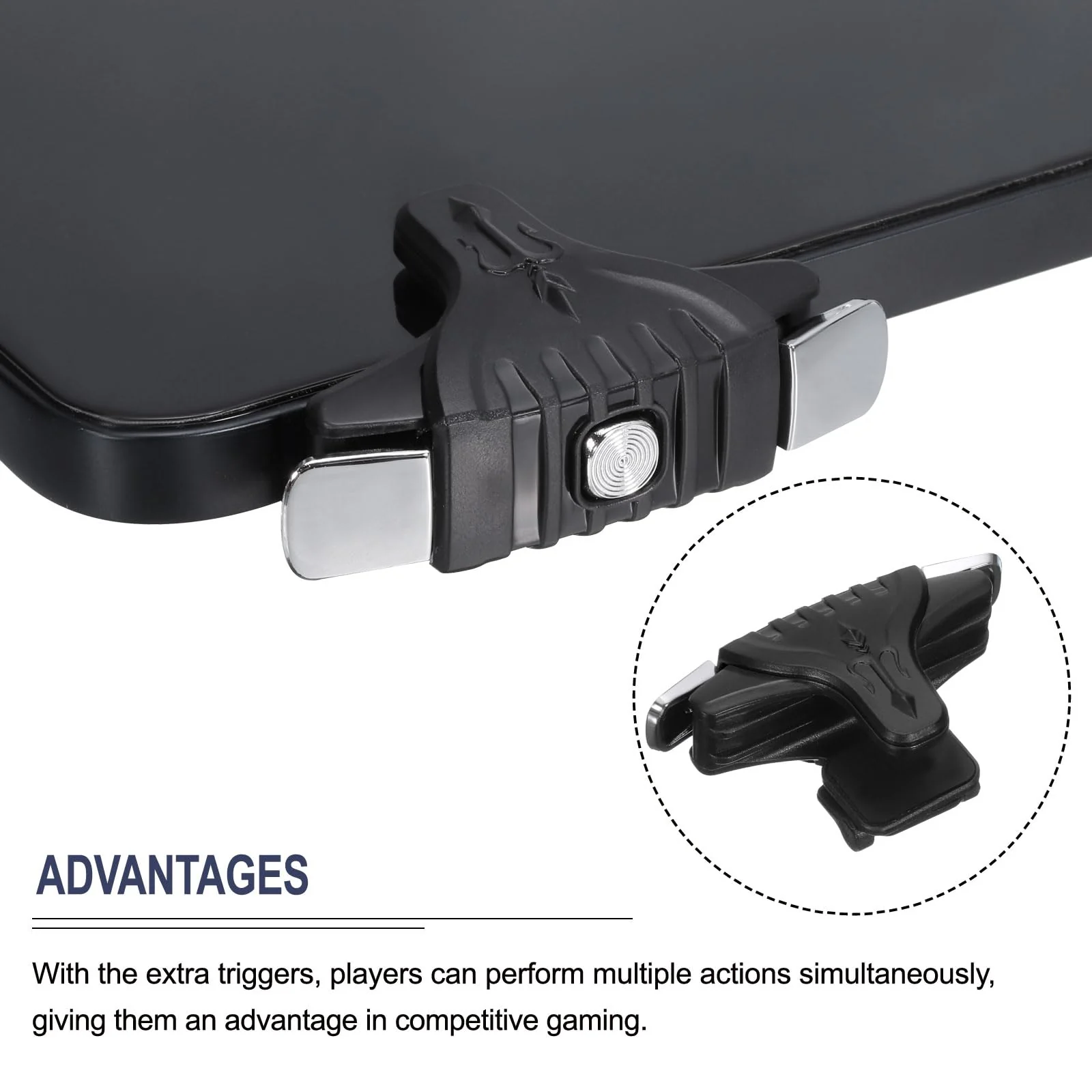 MECCANIXITY Gaming Trigger Mobile Game Controller 1 Pair Double Side Fire Keys Shooter Sensitive Black for 4.7-6.5 Inch Cell Phone - Image 4