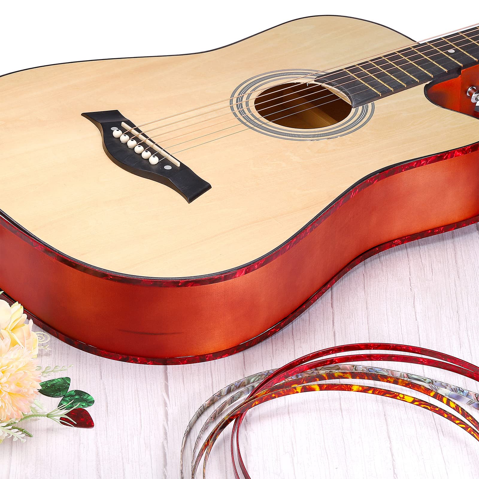 MECCANIXITY Plastic Binding Purfling Strip 1650x6x1.5mm Guitar Binding Edge Trim for Acoustic Classical Guitar Brown 2 Pack - Image 5