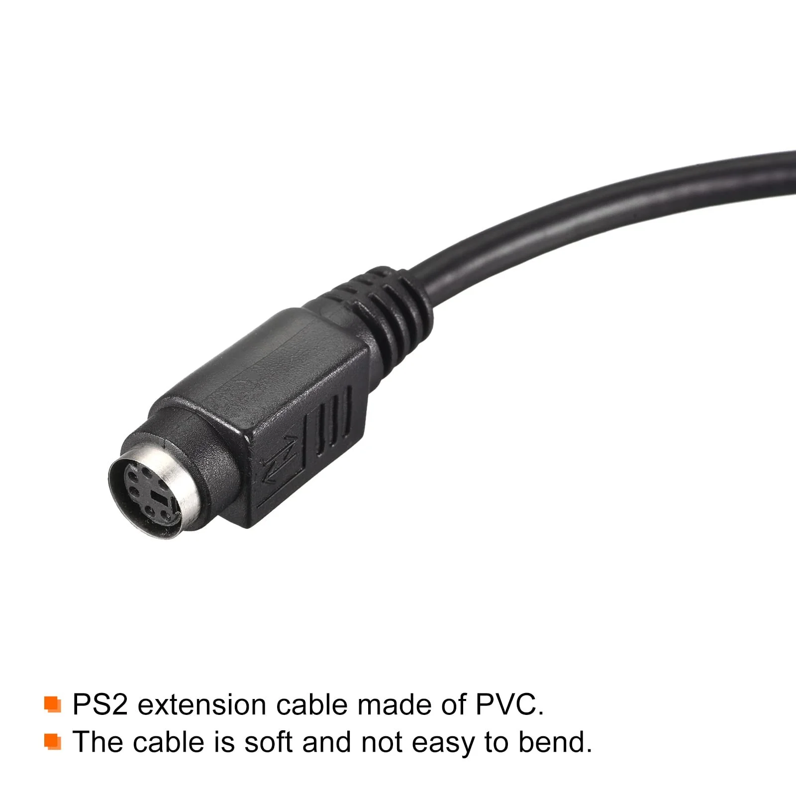 MECCANIXITY PS/2 Mouse and Keyboard Extension Cable 6 Pin 1.64 Feet Male to Female for PC Black - Image 4