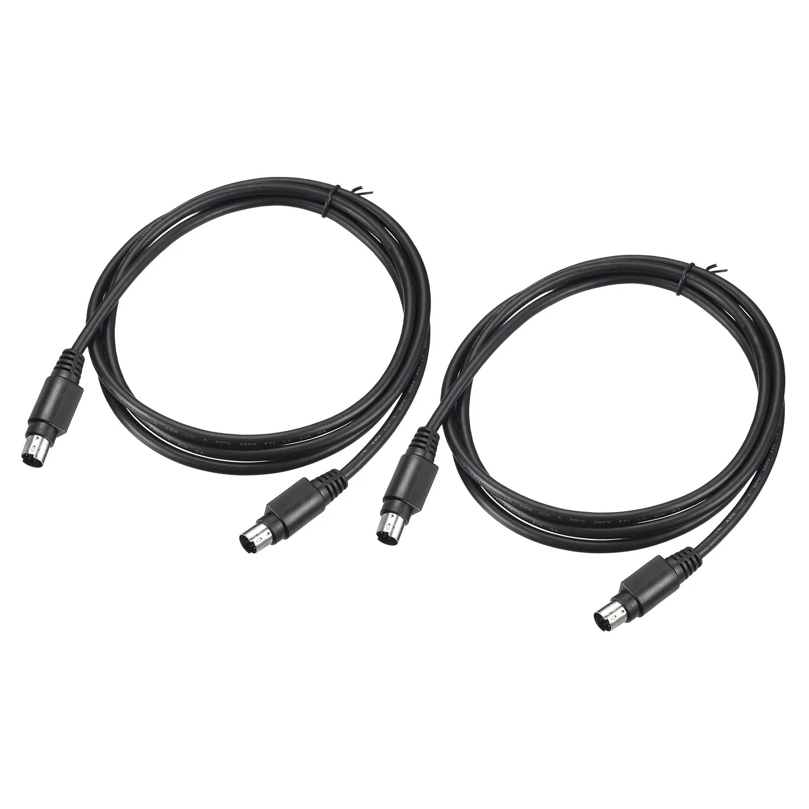MECCANIXITY PS/2 Mouse and Keyboard Extension Cable 6 Pin 4.92 Feet Male to Male for PC 2 Pcs Black