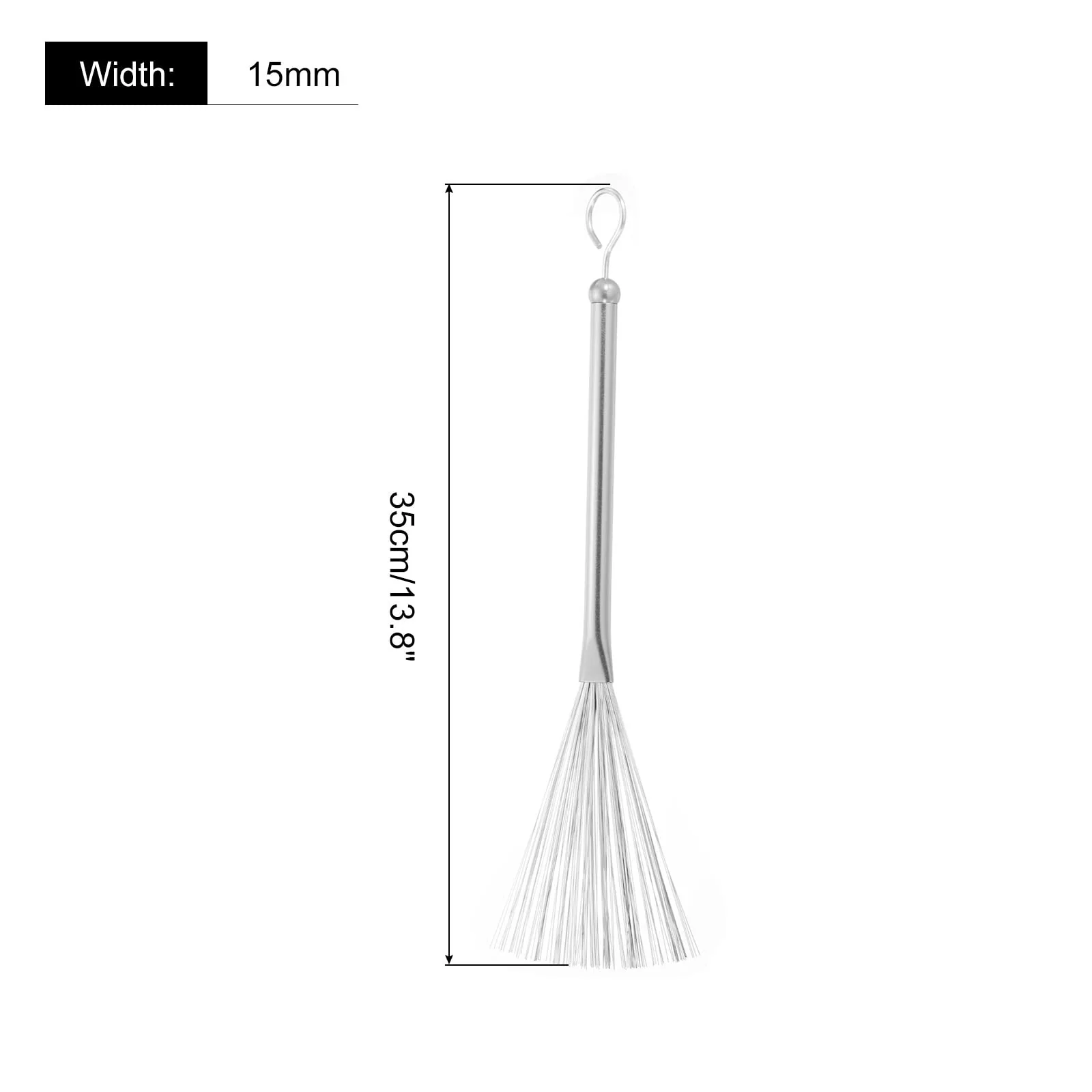 MECCANIXITY Retractable Drum Wire Brushes Drumsticks Brush Aluminium for Jazz Acoustic Rock Band Music Lover Percussion 1 Pair Silver - Image 2