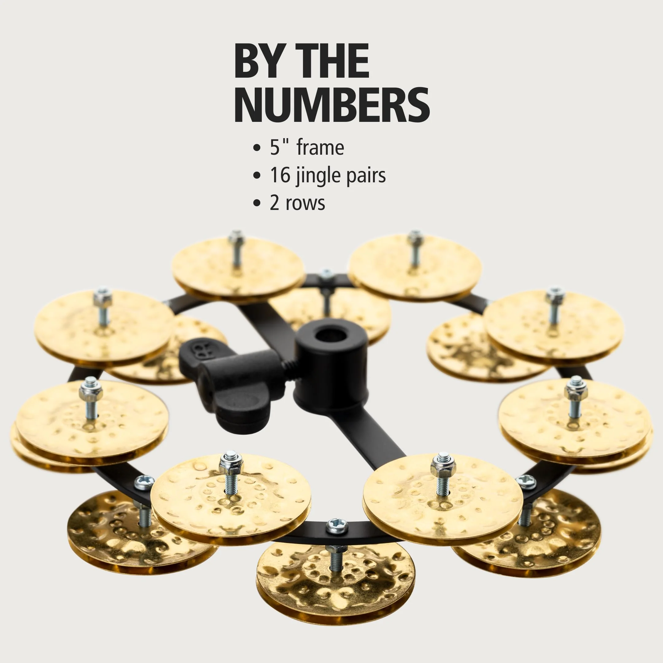 Meinl Percussion Headliner Series Hihat Tambourine Jingle Effect, Hammered Solid Brass — NOT Made in China — Mountable on Any Pull Rod, 2-Year Warranty (HTHH2B-BK) Double Row - Image 6