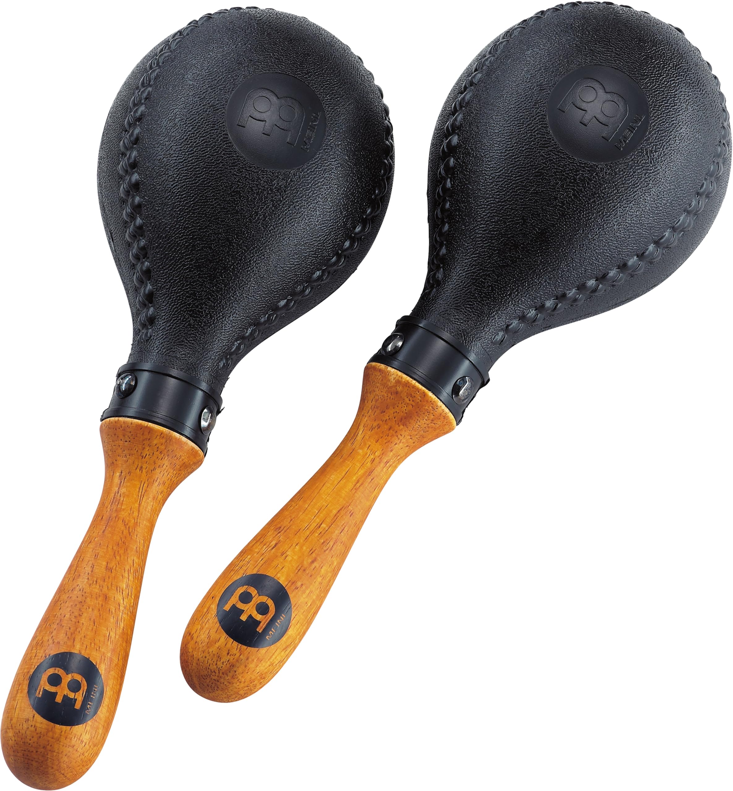 Meinl Percussion, Standard Size with ABS Plastic Wooden Concert Maracas Hand Shaker Rattles with All-weather Synthetic Shells — NOT MADE IN CHINA — Solid Wood Handles, 2-YEAR WARRANTY (PM2BK)