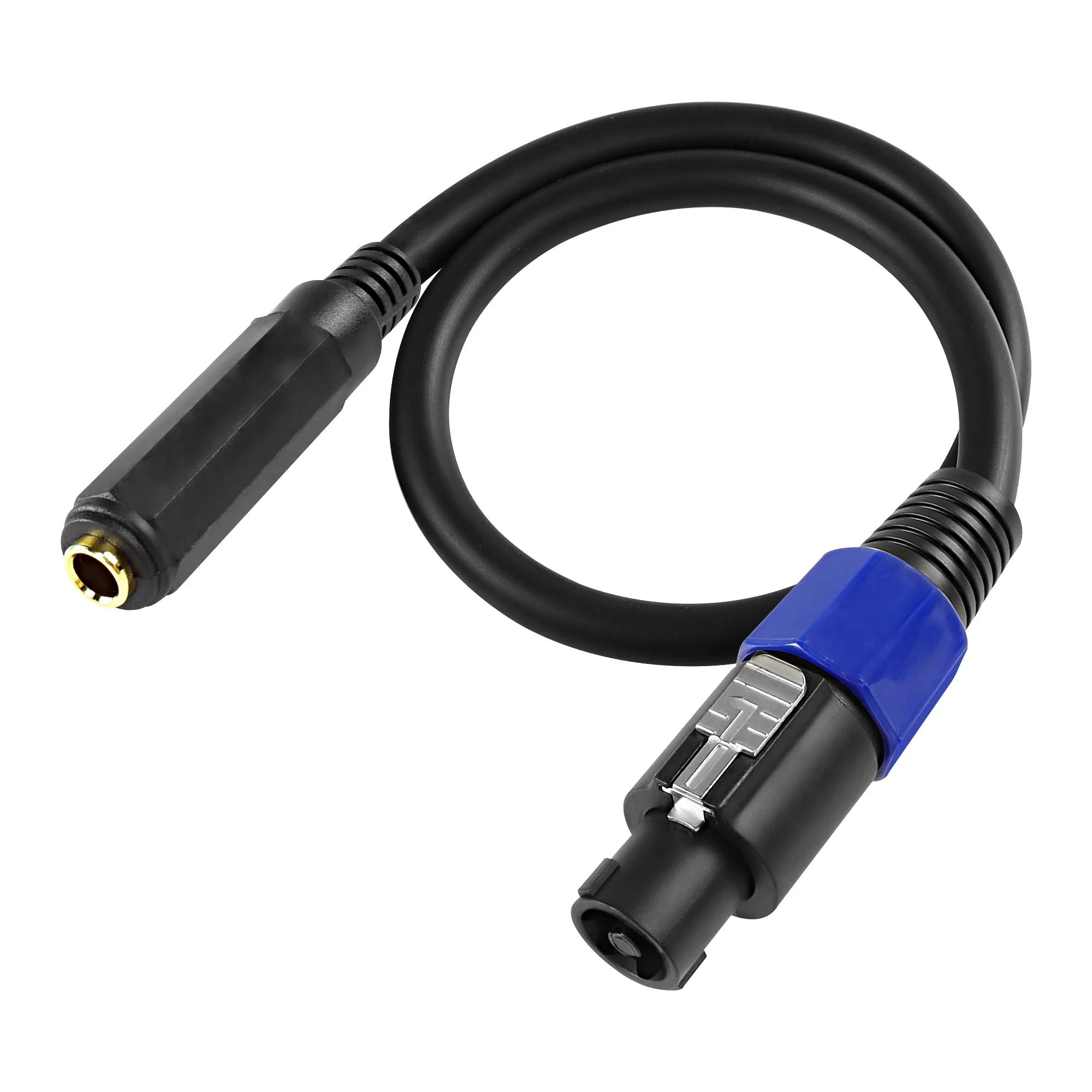 MEIRIYFA Professional Speakon to 1/4" Speaker Cables,Speakon Male to 1/4 Inch Female Audio Amplifier Speaker Cable with Twist Lock for DJ/PA Speaker Cord - 0.54m 6.35 Female