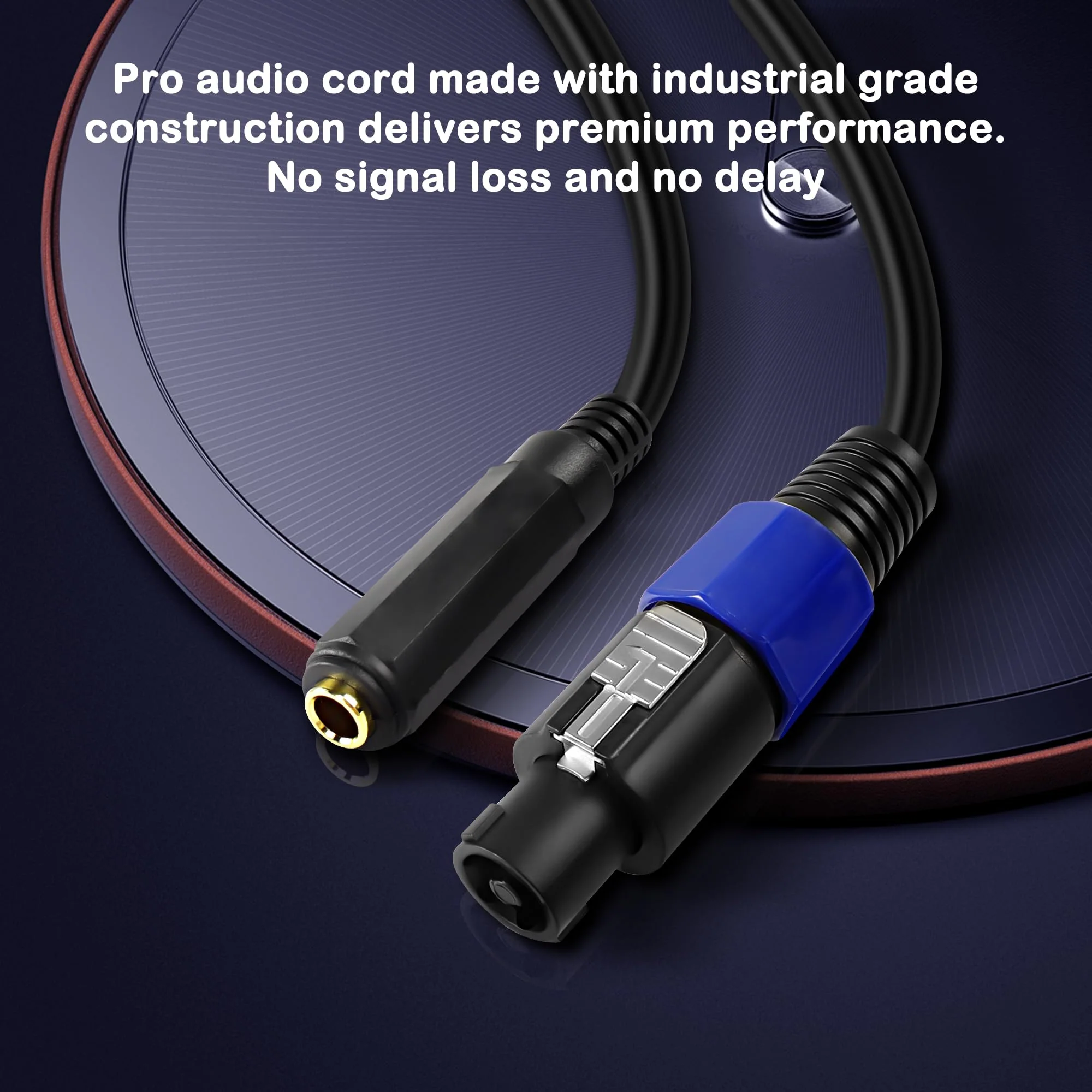MEIRIYFA Professional Speakon to 1/4" Speaker Cables,Speakon Male to 1/4 Inch Female Audio Amplifier Speaker Cable with Twist Lock for DJ/PA Speaker Cord - 0.54m 6.35 Female - Image 4