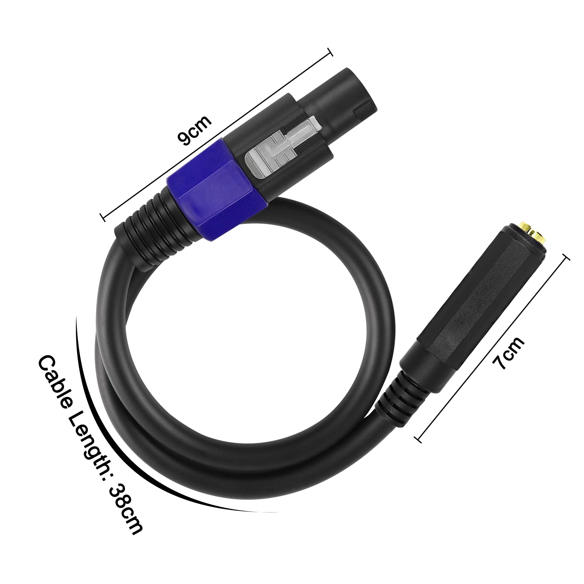 MEIRIYFA Professional Speakon to 1/4" Speaker Cables,Speakon Male to 1/4 Inch Female Audio Amplifier Speaker Cable with Twist Lock for DJ/PA Speaker Cord - 0.54m 6.35 Female - Image 5