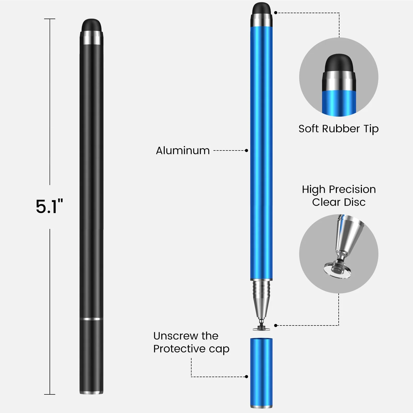 MEKO 4 Pack Stylus Pens for Touchscreens, 2-in-1 High Sensitivity&Precision Capacitive Stylus Pens for iPad iPhone Android Smartphone Tablets All Touchscreen Devices(4 Stylus + 12 Tips) - Image 5