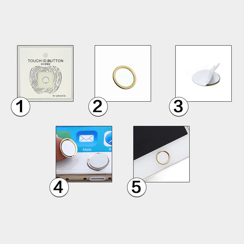 Metal Stickers Phone Stickers Home Key Fingerprint Recognition 6s 7 Button Black medium - Image 6