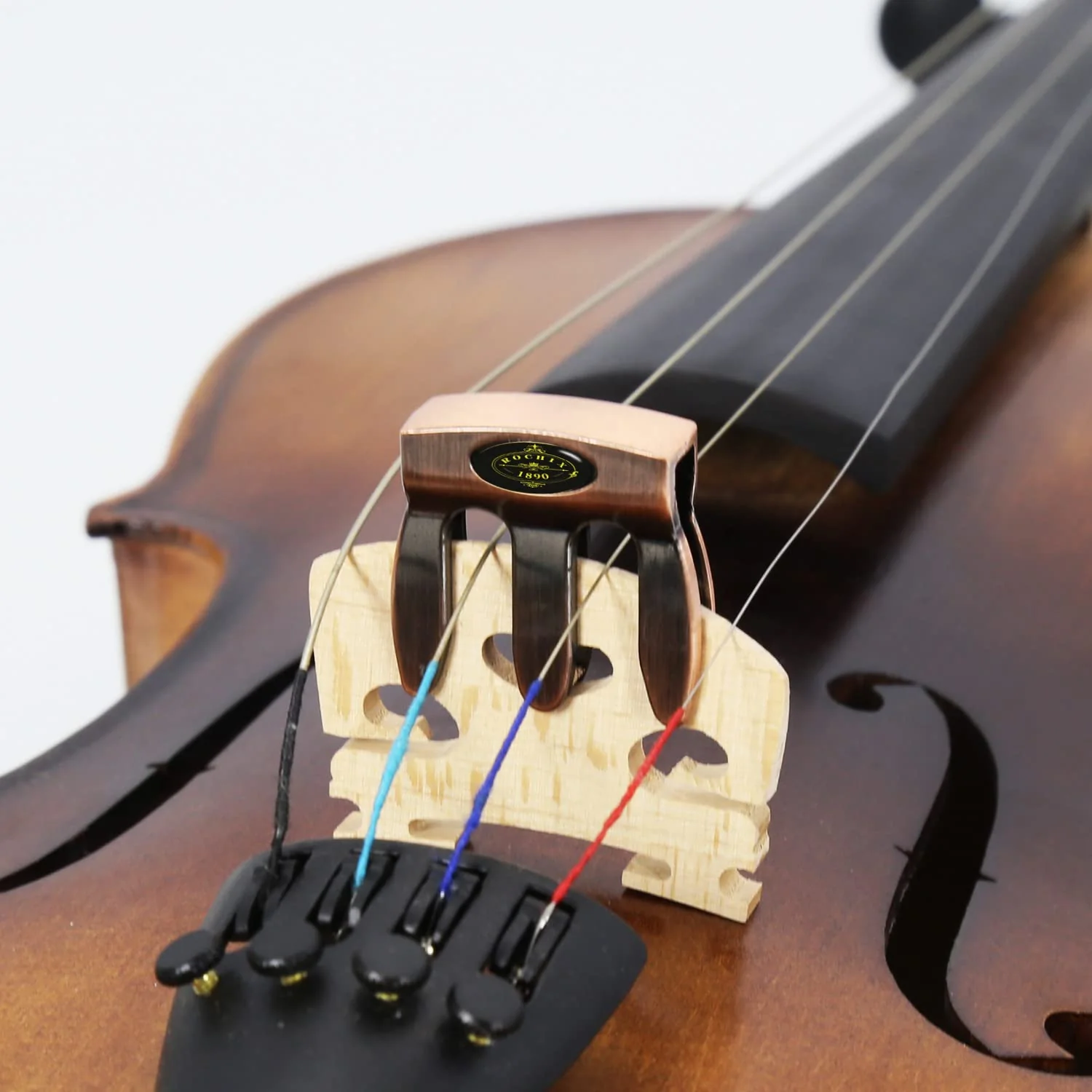 Metal Violin Mute Practice Violin Silencer for 1/2,3/4,4/4 Violin,Red Copper red copper