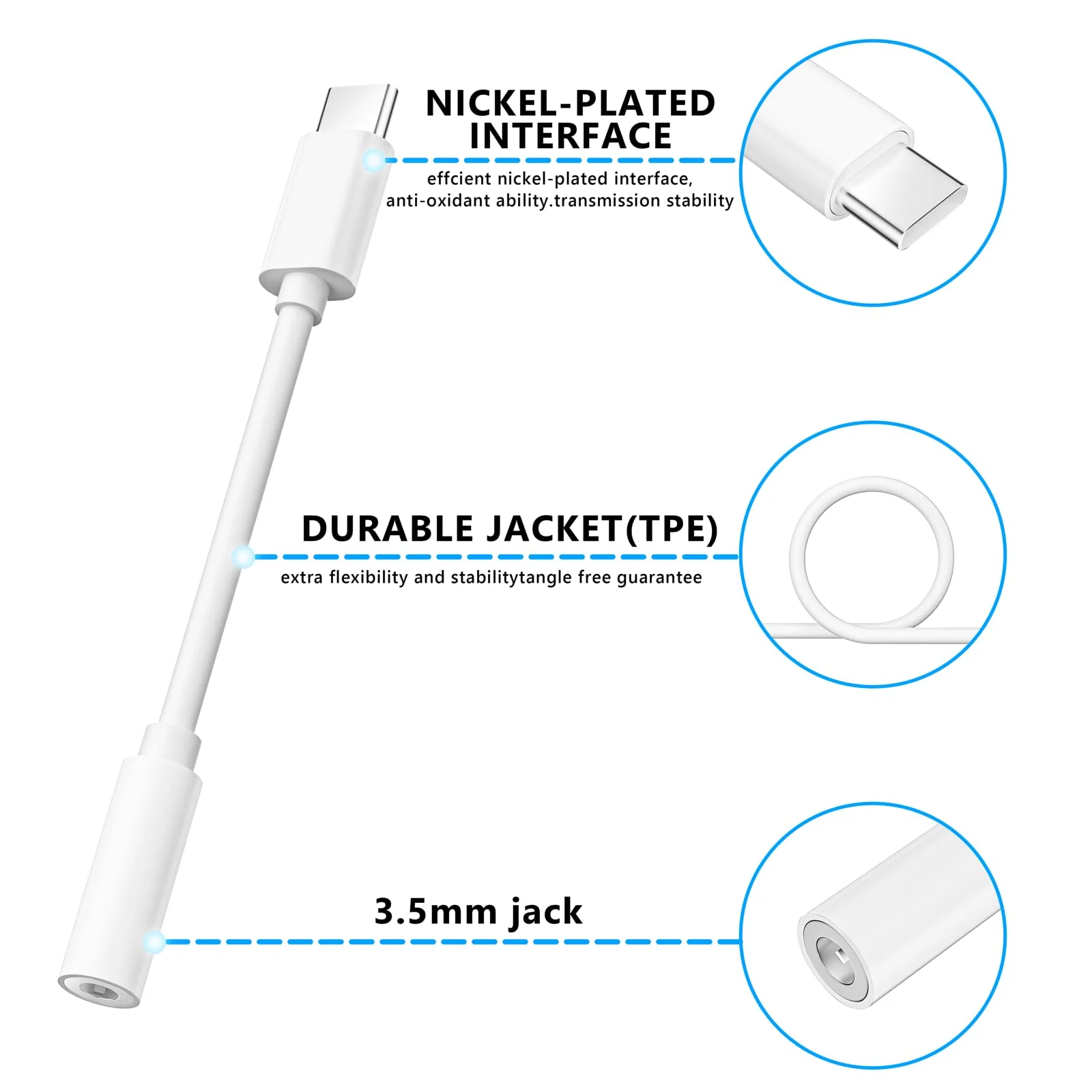 [MFi Certified] 2 Pack Headphone Adapter for iPhone 15,USB Type C to 3.5mm Female Headphone Jack Adapter Aux Audio Dongle Compatible with iPhone 15/15 Plus/15 Pro/15 Pro Max,Galaxy S23 S22 Ultra - Image 2