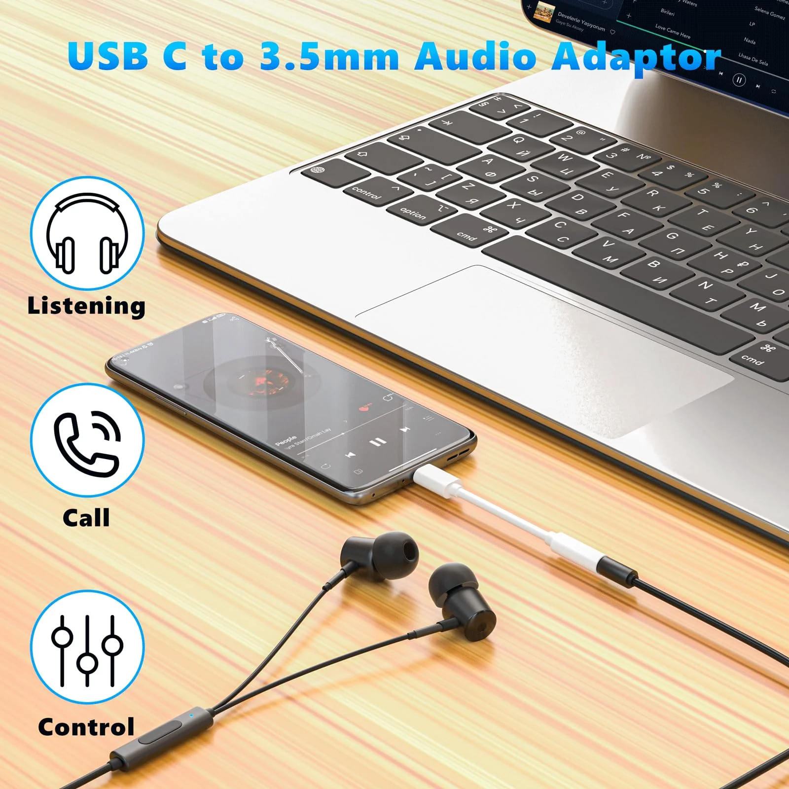[MFi Certified] 2 Pack Headphone Adapter for iPhone 15,USB Type C to 3.5mm Female Headphone Jack Adapter Aux Audio Dongle Compatible with iPhone 15/15 Plus/15 Pro/15 Pro Max,Galaxy S23 S22 Ultra - Image 3