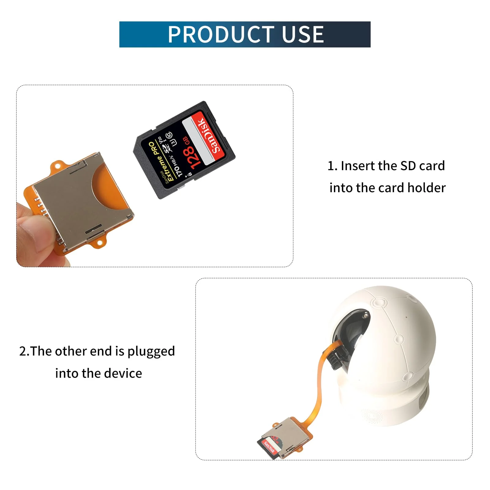 Micro SD Card to SD Card Extension Cable 3D Printer Adapter Cable FPC Material Memory Card Male and Female Adapters with Screw Holes Designed for Memory Cards Size External Conversion 3.9 in./15cm - Image 6