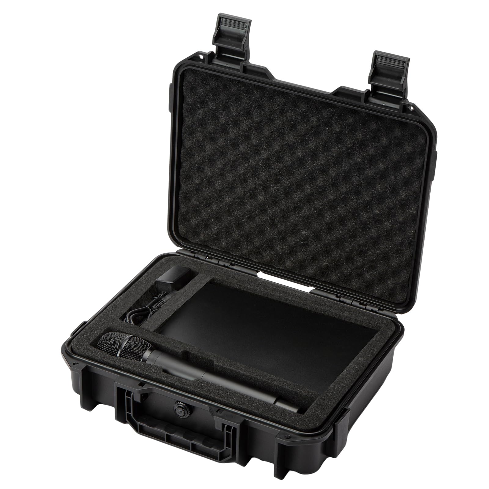 Microphone Carrying Storage Hard Case+ Custom Foam(Pre-cut Mic Slot & DIY Foam)| for Mic Audio Gear Mic Bag Microphone Hard Carrying Travel Case 1mic case