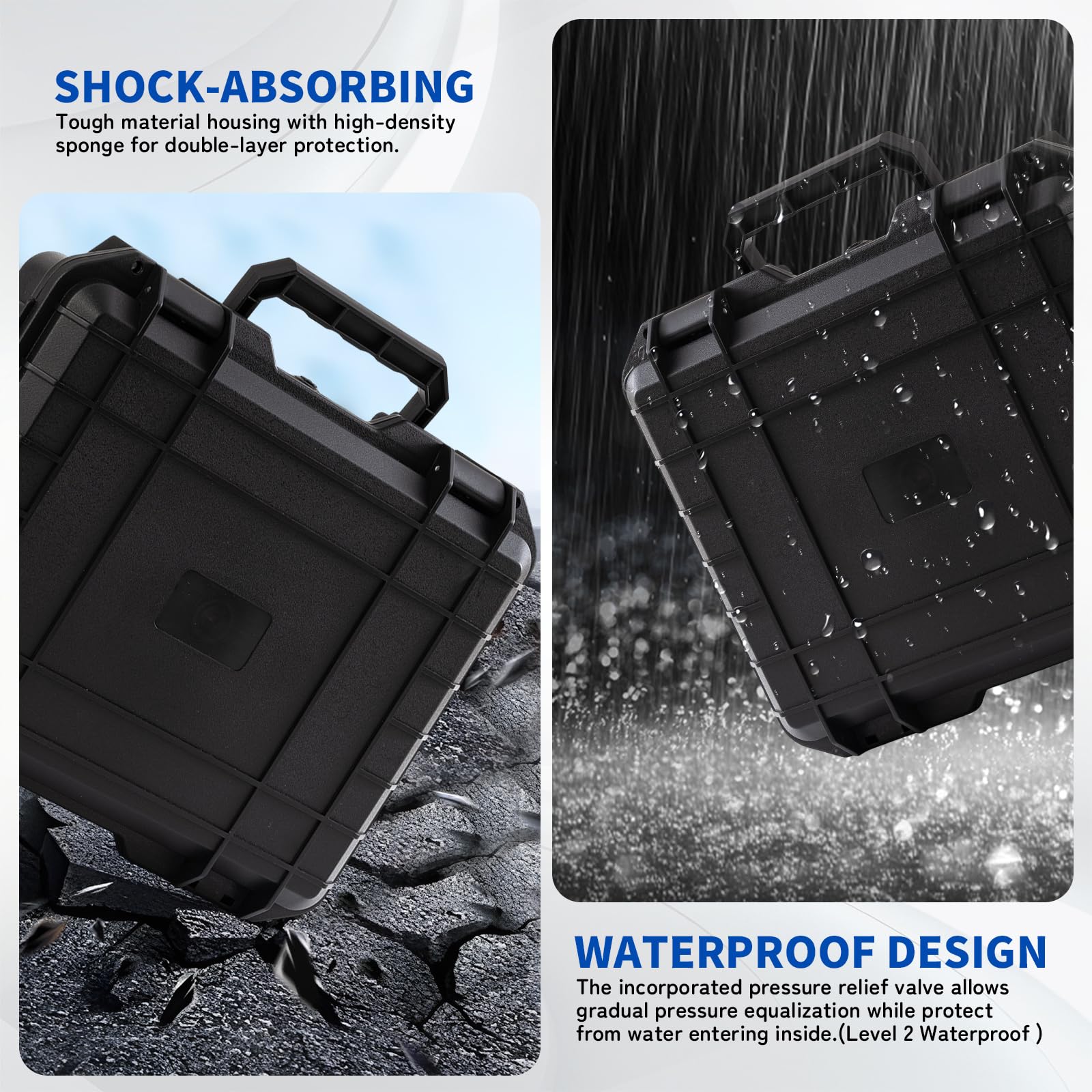 Microphone Carrying Storage Hard Case+ Custom Foam(Pre-cut Mic Slot & DIY Foam)| for Mic Audio Gear Mic Bag Microphone Hard Carrying Travel Case 1mic case - Image 5