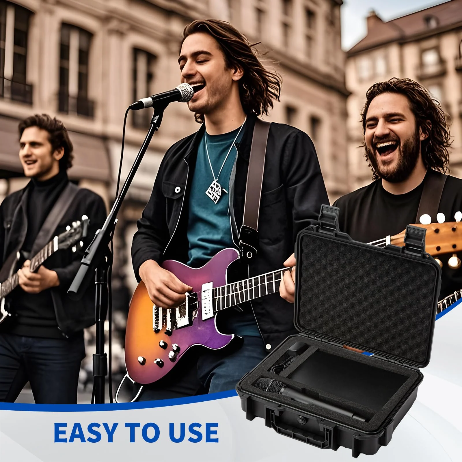Microphone Carrying Storage Hard Case+ Custom Foam(Pre-cut Mic Slot & DIY Foam)| for Mic Audio Gear Mic Bag Microphone Hard Carrying Travel Case 1mic case - Image 6