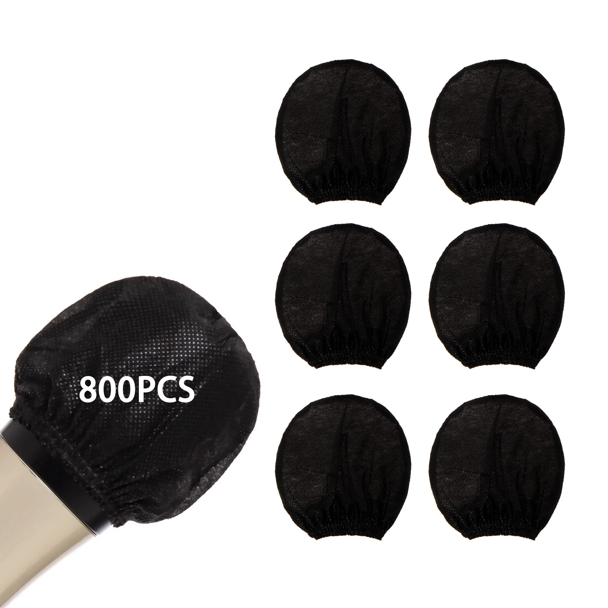 Microphone Cover Pop Filter 800 PCS, Disposable Mic Cover with Individual Packing, Microphone Protector Suit for Most Handheld Microphones, Non-woven, Black 800 PCS-Black