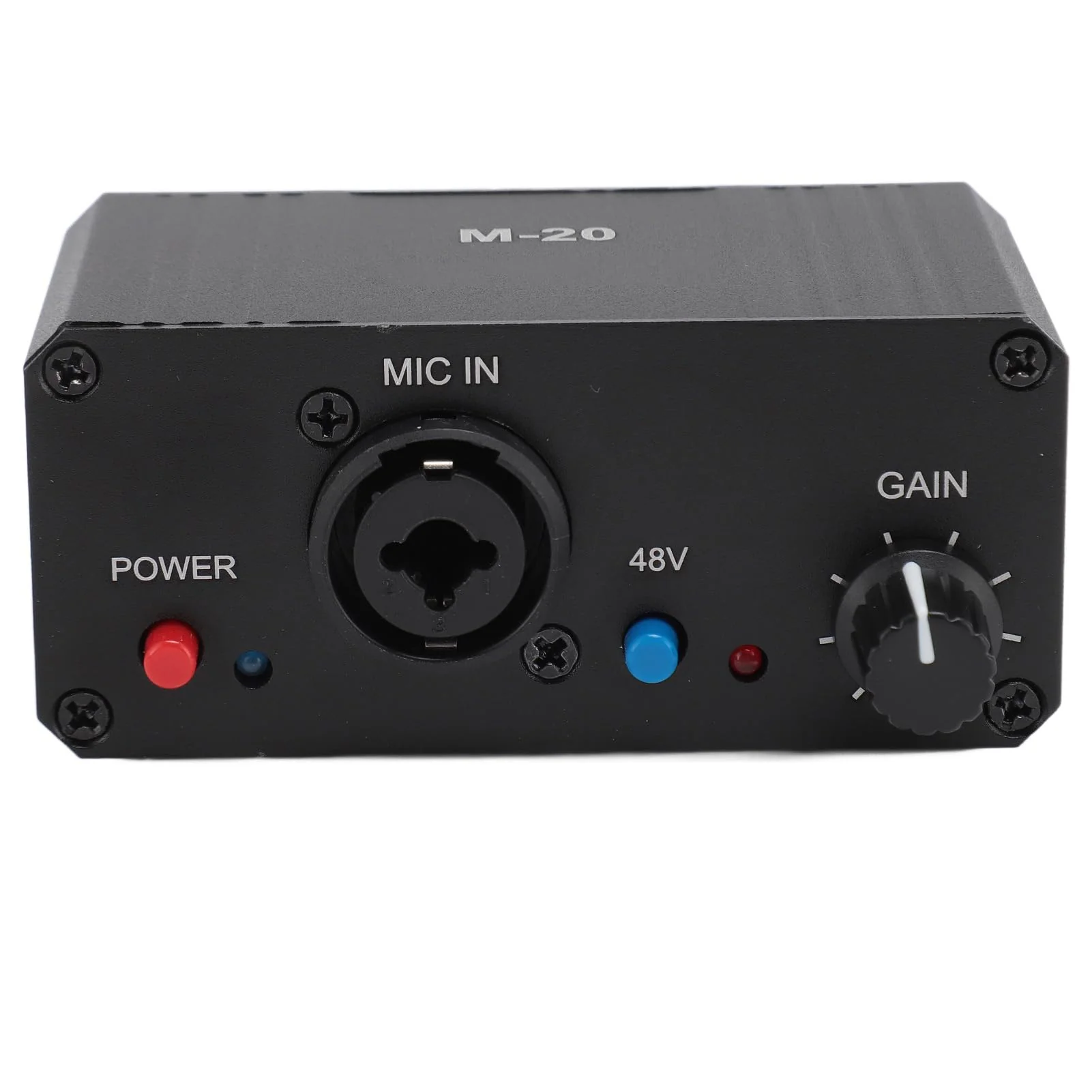 Microphone Preamp, 48V Power Mic Preamplifier XLR Output Microphone Preamp Booster, Mini Microphone Preamp for Dynamic and Condenser Mic