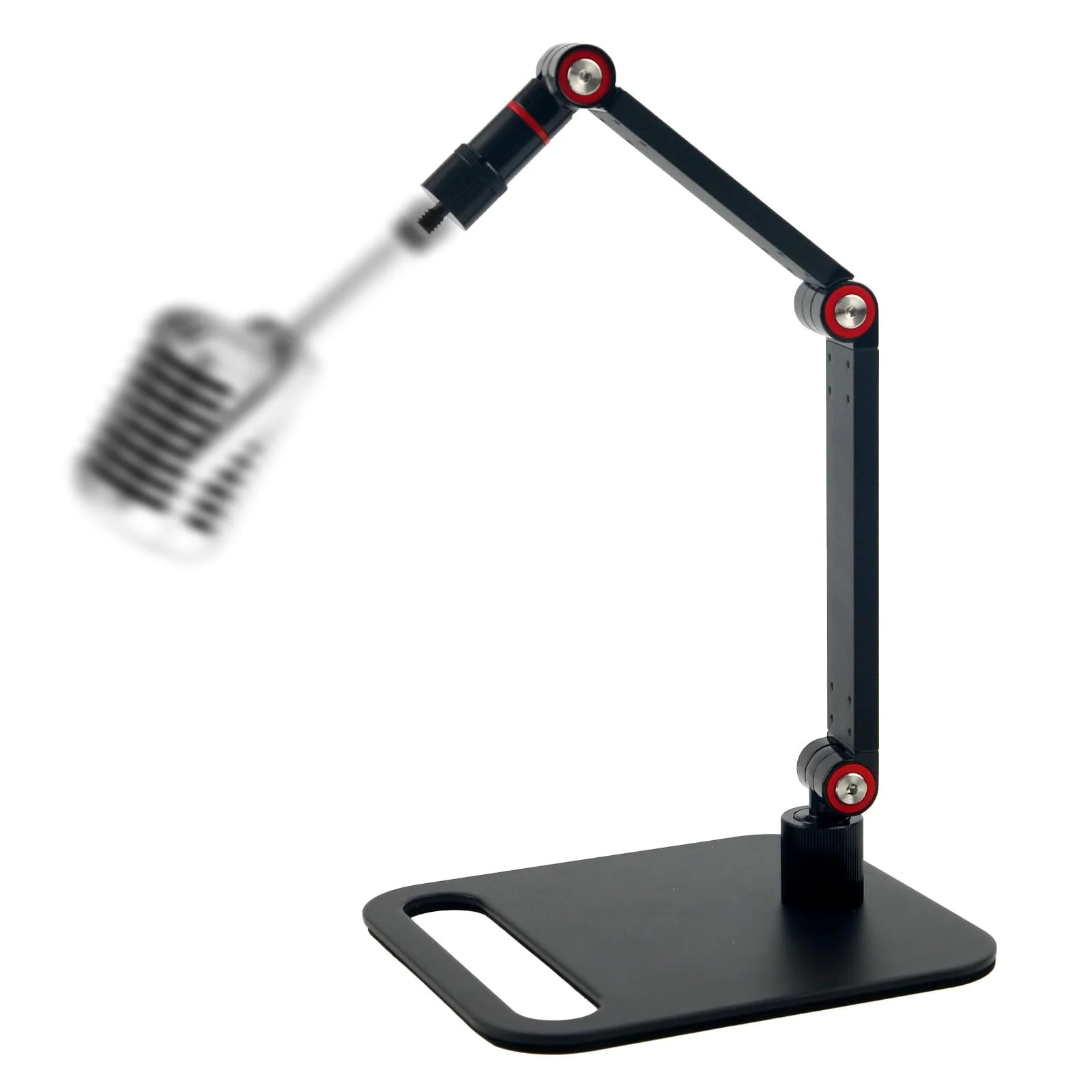 Microphone Stand Desk, Max Load 3.3lb Adjustable Desktop Mic Arm Stand with Thread Adapters for Podcast Streaming Gaming Studio Table Mount Accessories