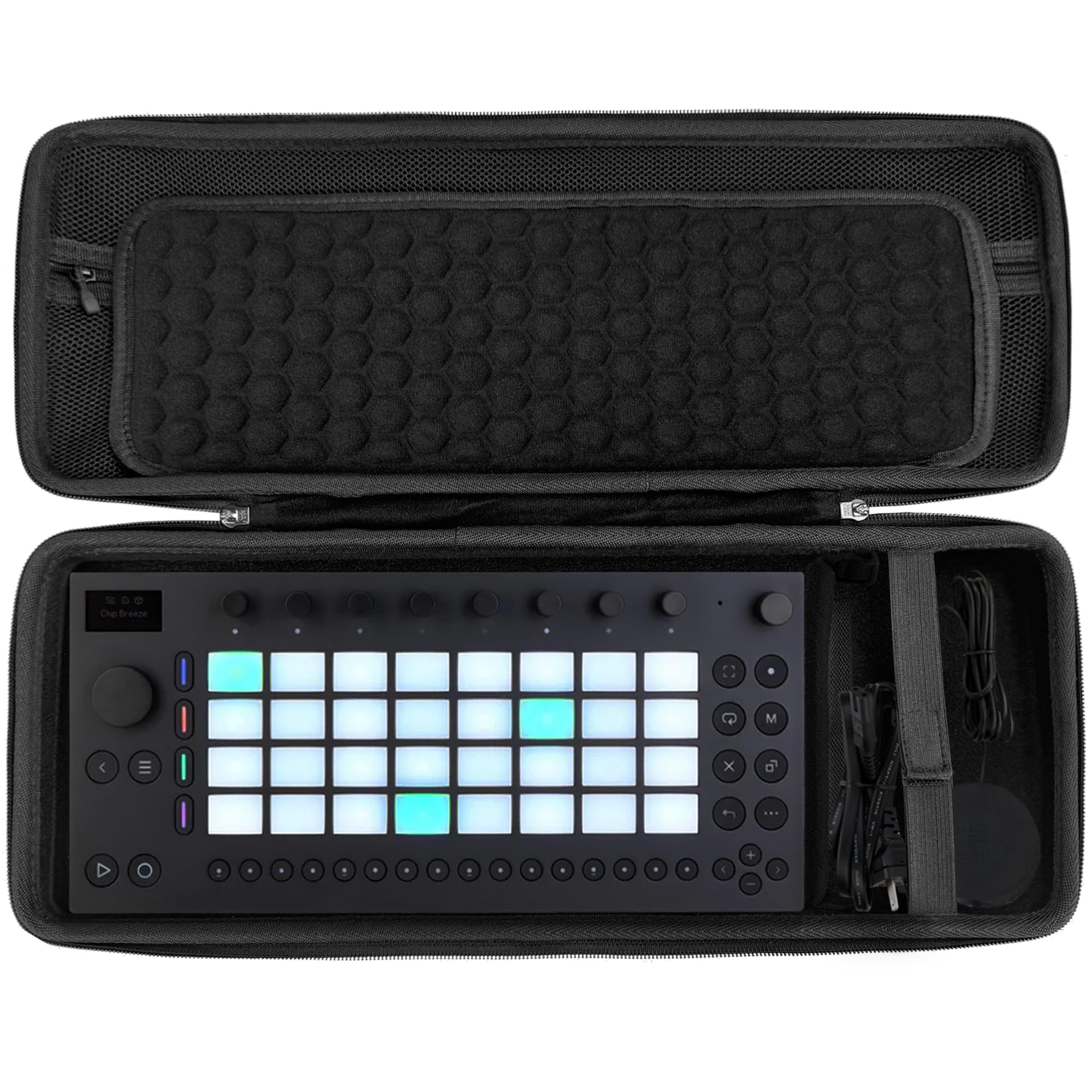 MIDI Controller Case, Compatible with Ableton Move and Arturia MicroLab MK3, Built-in Mesh Pocket and Cable Compartment, Fixed Design, Ideal for Travel and Live Performance