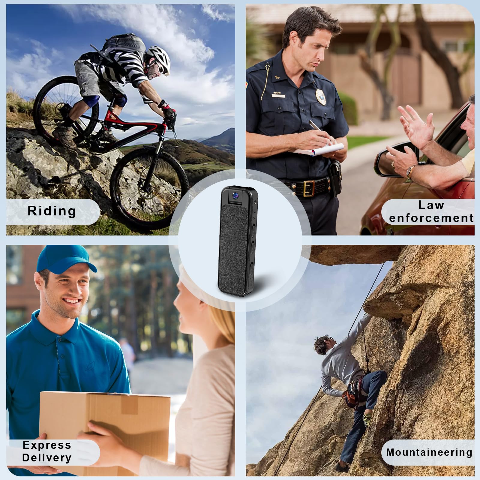 Mini Body Camera with Audio and Video Recording, 1080P Camcorder with Night Vision, 180° Ratatable Lens, Sturdy Clip for Cycling Law Enforcement Recording up to 128GB SD Card (Not Included) - Image 4