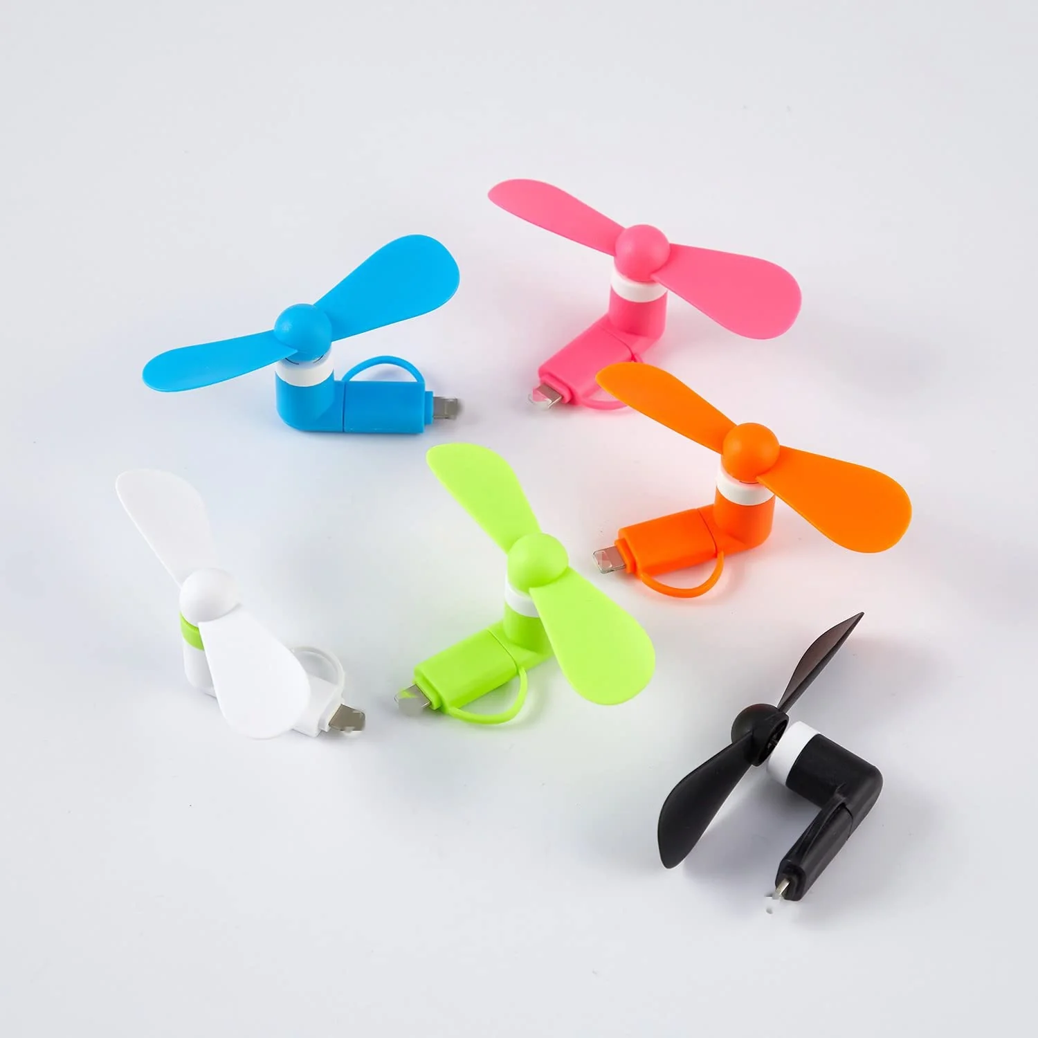 Mini Cell Phone Fan - Colorful and Powerful 2-in-1 Fan Compatible for iPhone, iPad, Android Smartphone,Tablet - Cell Phone Summer Accessories - (6-Pack) - Image 5