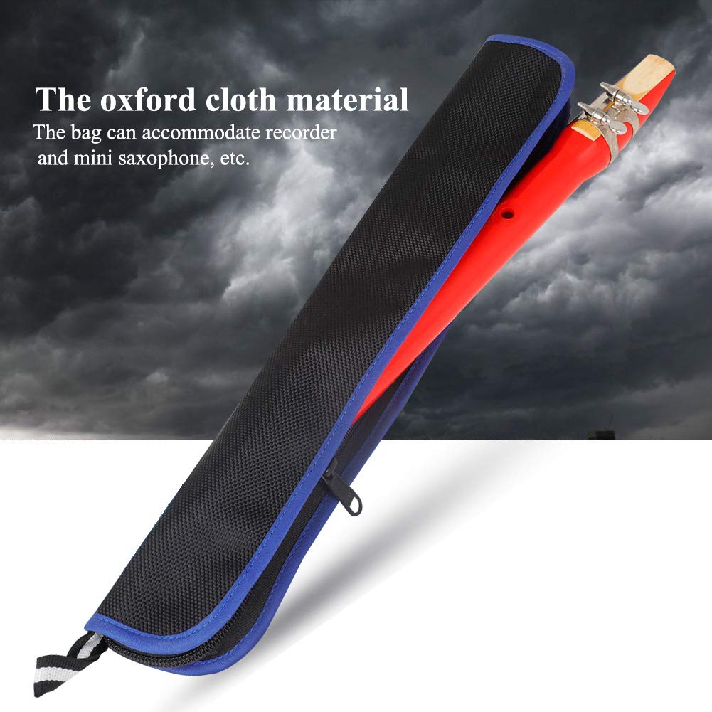 Mini Flute Case Carrying Bag, Small Saxophone Bag Oxford Fabric Waterproof Portable Soprano Recorder Cases Instrument Carry Vertical Bags Mini Sax Organizer Suitcase for Music Instruments Black - Image 3