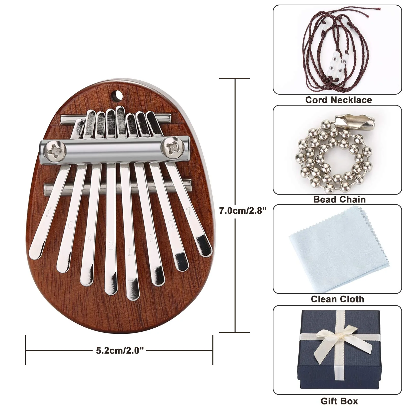 Mini Kalimba 2 Packs with Case, Fixm 8 Keys Finger Thumb Piano Great Gifts for Kids, Adults and Beginners - Image 2