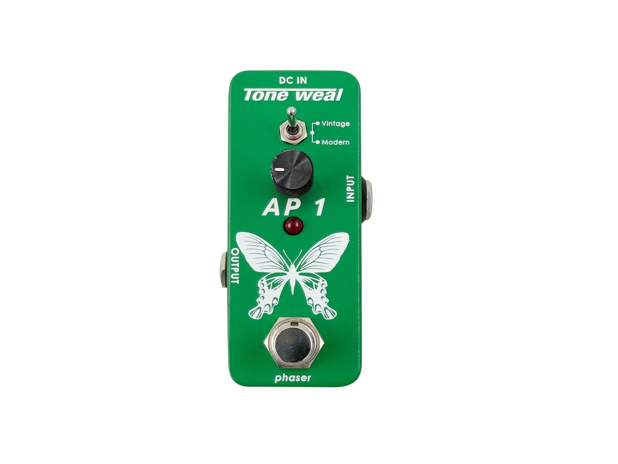 MINI Pedal Series—AP1 delivers warm, vintage phaser tones with speed control and two selectable waveforms. It was designed and made in Taiwan.