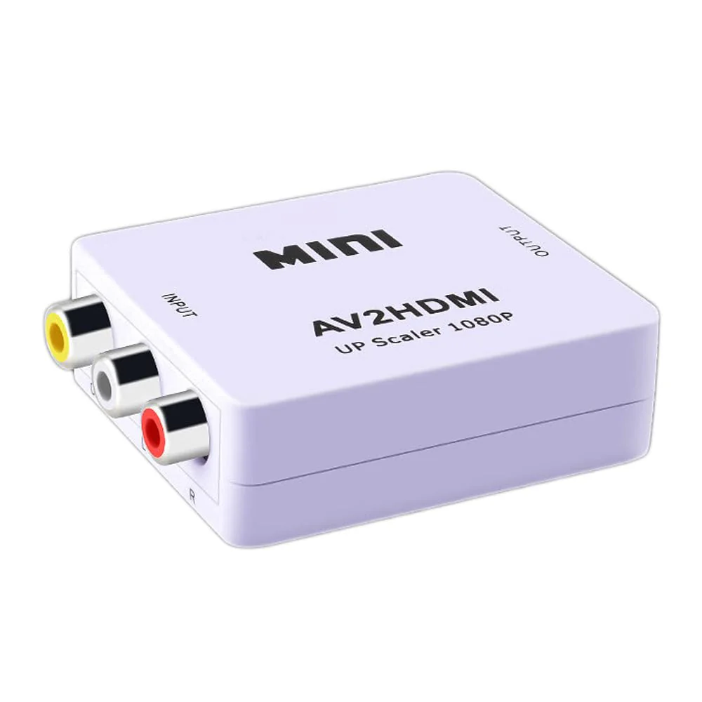 Mini RCA to HDMI HD Converter,AV to HDMI RCA Composite CVBS Video Audio Converter Adapter Support PAL,NTSC for PC/TV/Xbox/PS2/Wii NES/SNES/N64/VHS/VCR/DVD