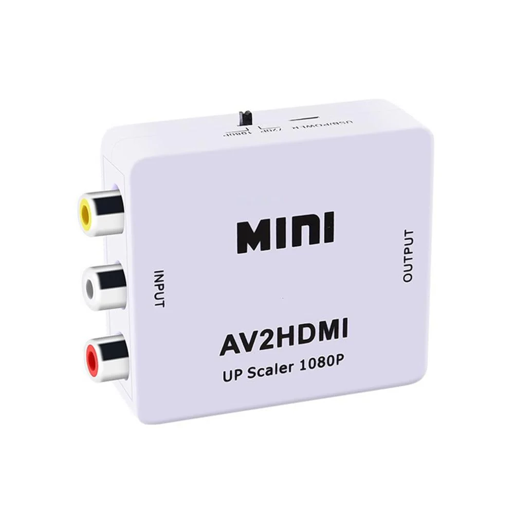 Mini RCA to HDMI HD Converter,AV to HDMI RCA Composite CVBS Video Audio Converter Adapter Support PAL,NTSC for PC/TV/Xbox/PS2/Wii NES/SNES/N64/VHS/VCR/DVD - Image 2