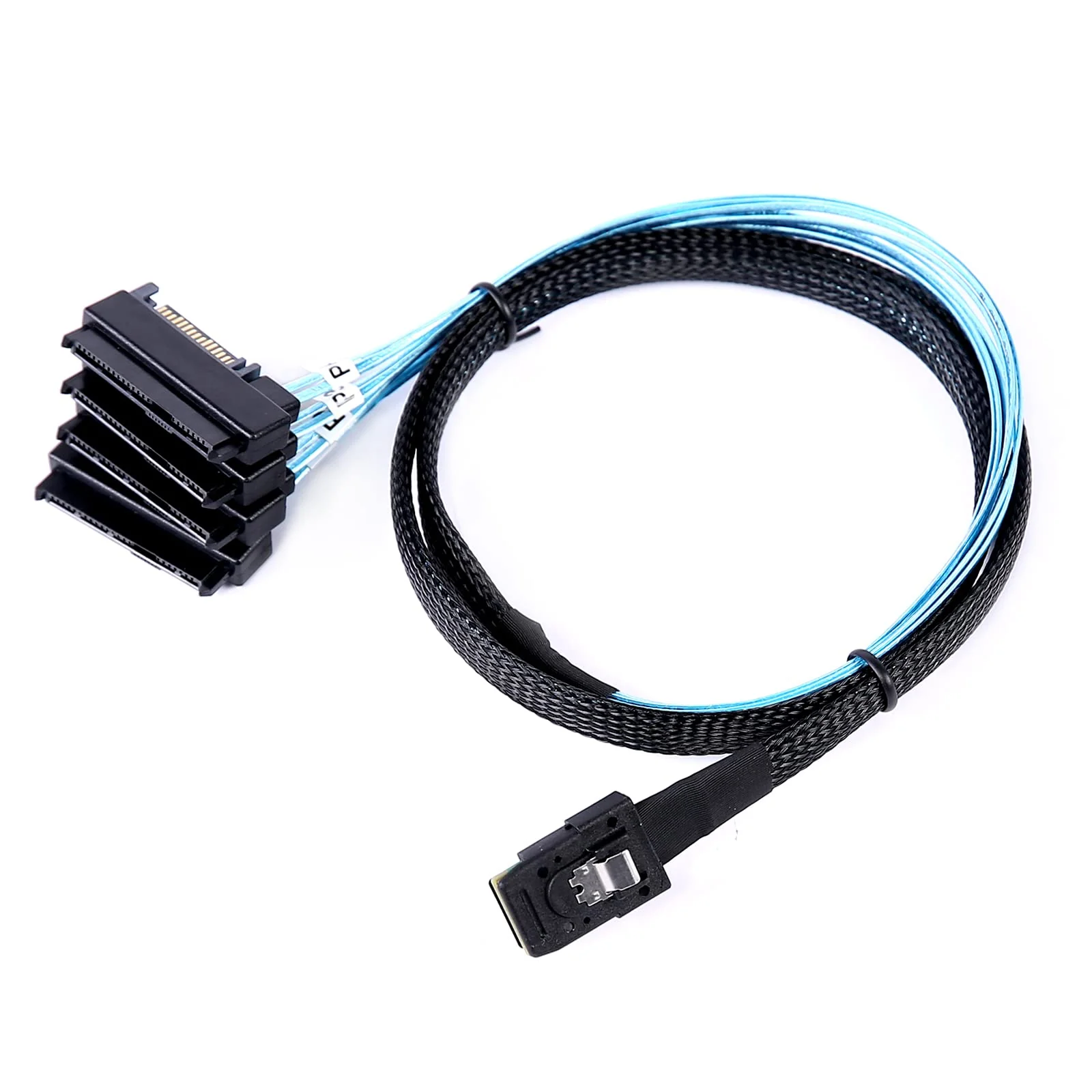 Mini-SAS to SAS-Cable: 1M SFF8087 to SAS SFF-8087 to SFF-8482 Connector 4X SAS with SATA-Power Adapter Cable (3.3FT) 3.3FT 1Pack - Image 6