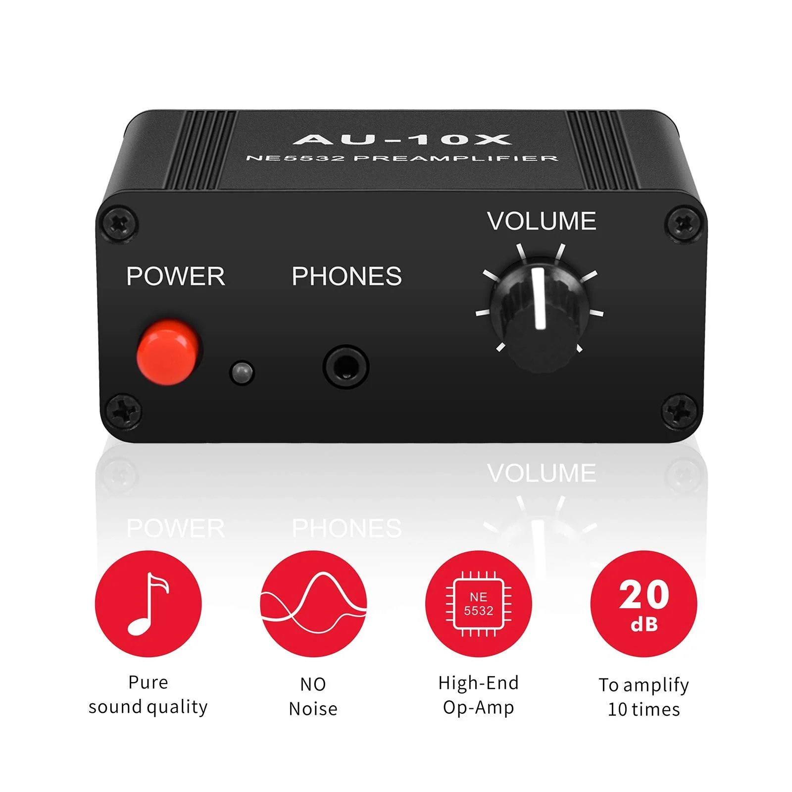 Mini Small Stereo Audio preamplifier, Headphone Amplifier, Gain 20dB Phono Turntable Phonograph preamp, Dual op amp NE5532 with RCA 3.5mm Input to RCA 3.5mm Output - Image 4