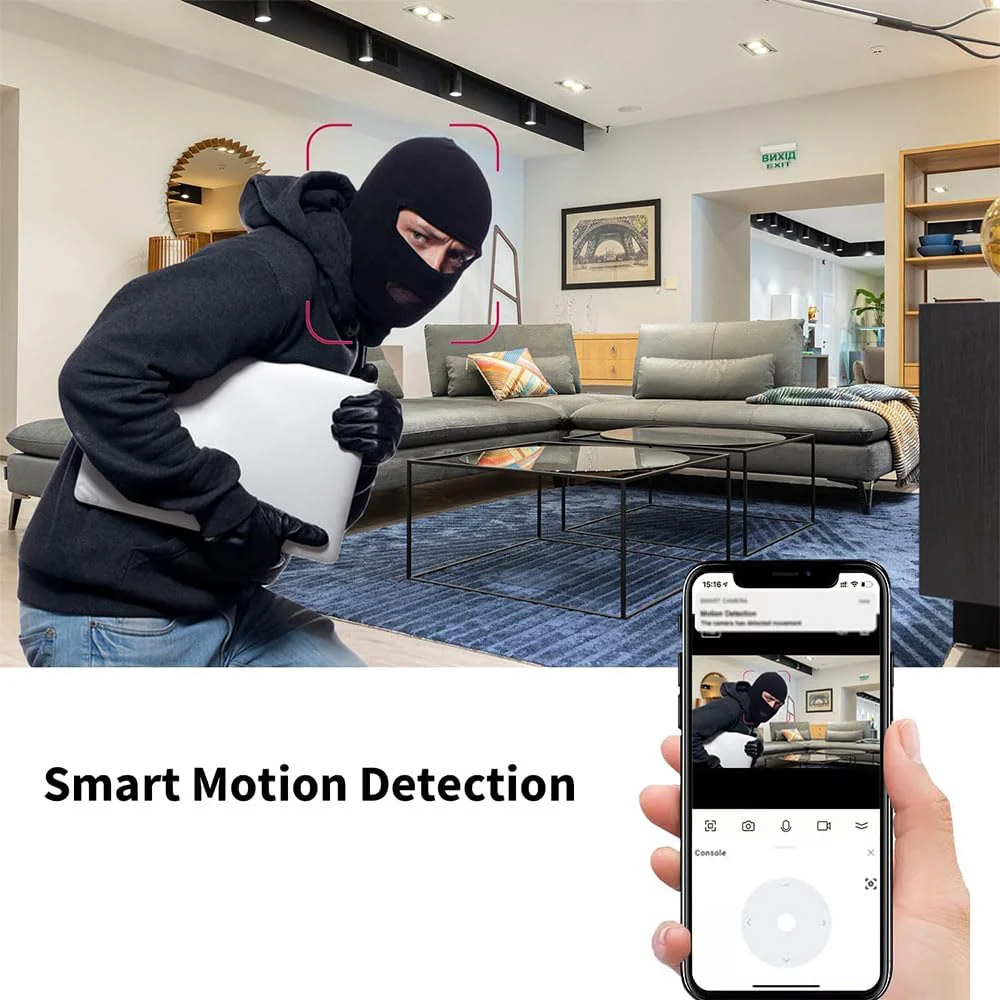 Mini Spy Camera WiFi Wireless Hidden Camera Small 1080P Home Camera, Night Vision Tiny Nanny Cam with Motion Detection Door Dog pet Camera, Used for Home Indoor and Outdoor Security,No Need WIFI Cam. Black - Image 2
