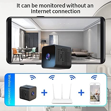 Mini Spy Camera WiFi Wireless Hidden Camera Small 1080P Home Camera, Night Vision Tiny Nanny Cam with Motion Detection Door Dog pet Camera, Used for Home Indoor and Outdoor Security,No Need WIFI Cam. Black - Image 7