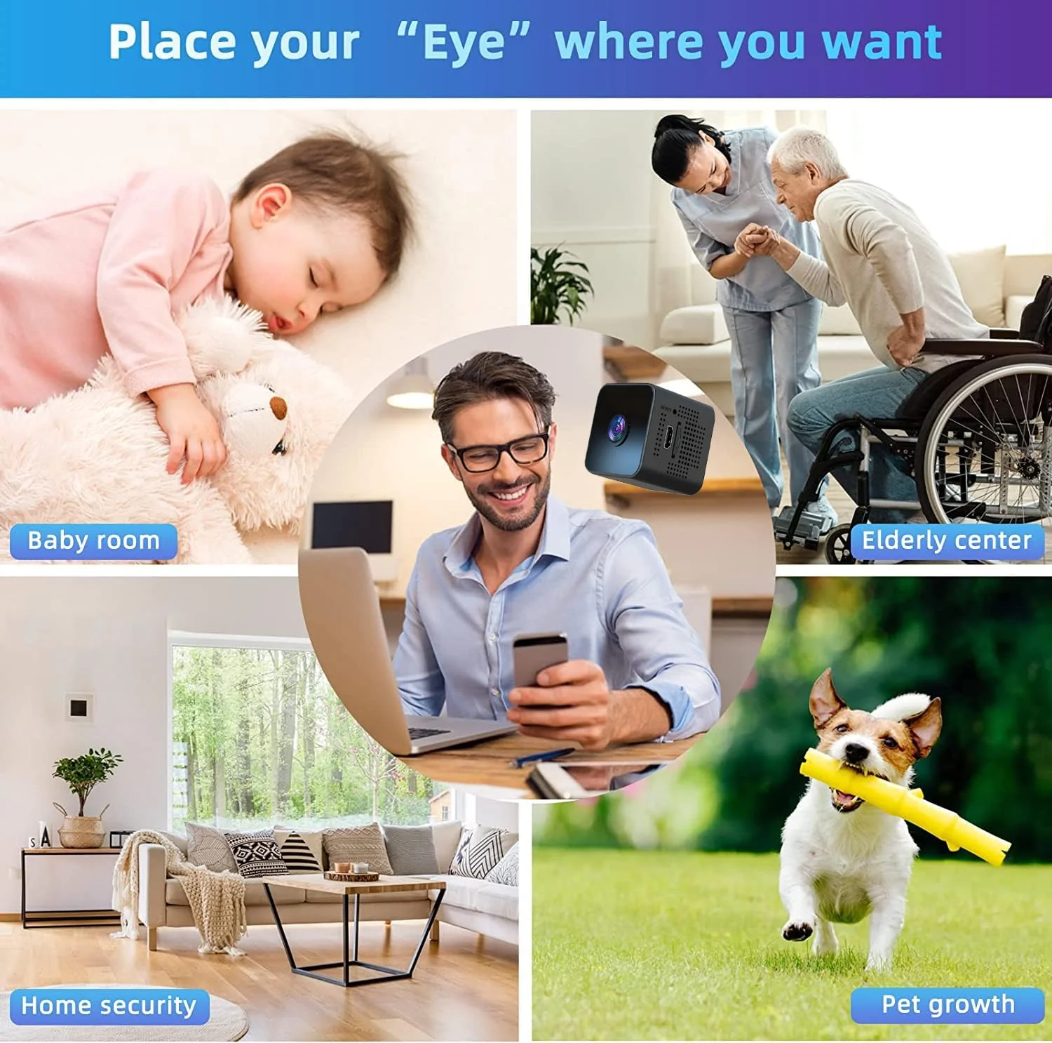 Mini Spy Camera WiFi Wireless Hidden Camera Small 1080P Home Camera, Night Vision Tiny Nanny Cam with Motion Detection Door Dog pet Camera, Used for Home Indoor and Outdoor Security,No Need WIFI Cam. Black - Image 8