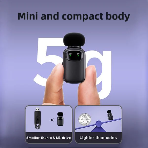 Mini Wireless Lavalier Mic for Android,iPhone, Excellent Sound Quality, AI intelligent Noise Reduction,Voice Changer, 30H Battery Life with Charging Case for Video Recording, Podcast, Interview - Image 7