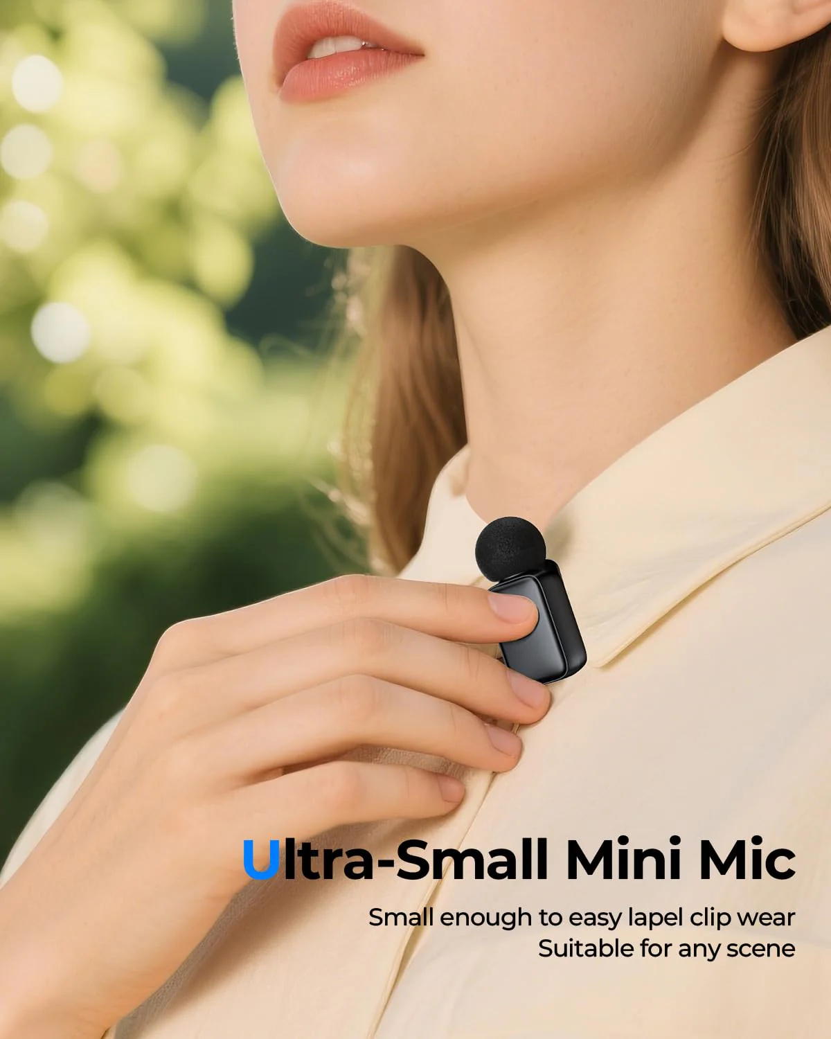 Mini Wireless Lavalier Microphone for iPhone/Android/Tablet/PC with Lightning/USB-C Plug, Noise Cancellation, Wireless Clip-on Mic with Charging Case for Video Recording TikTok YouTube Podcast - Image 2