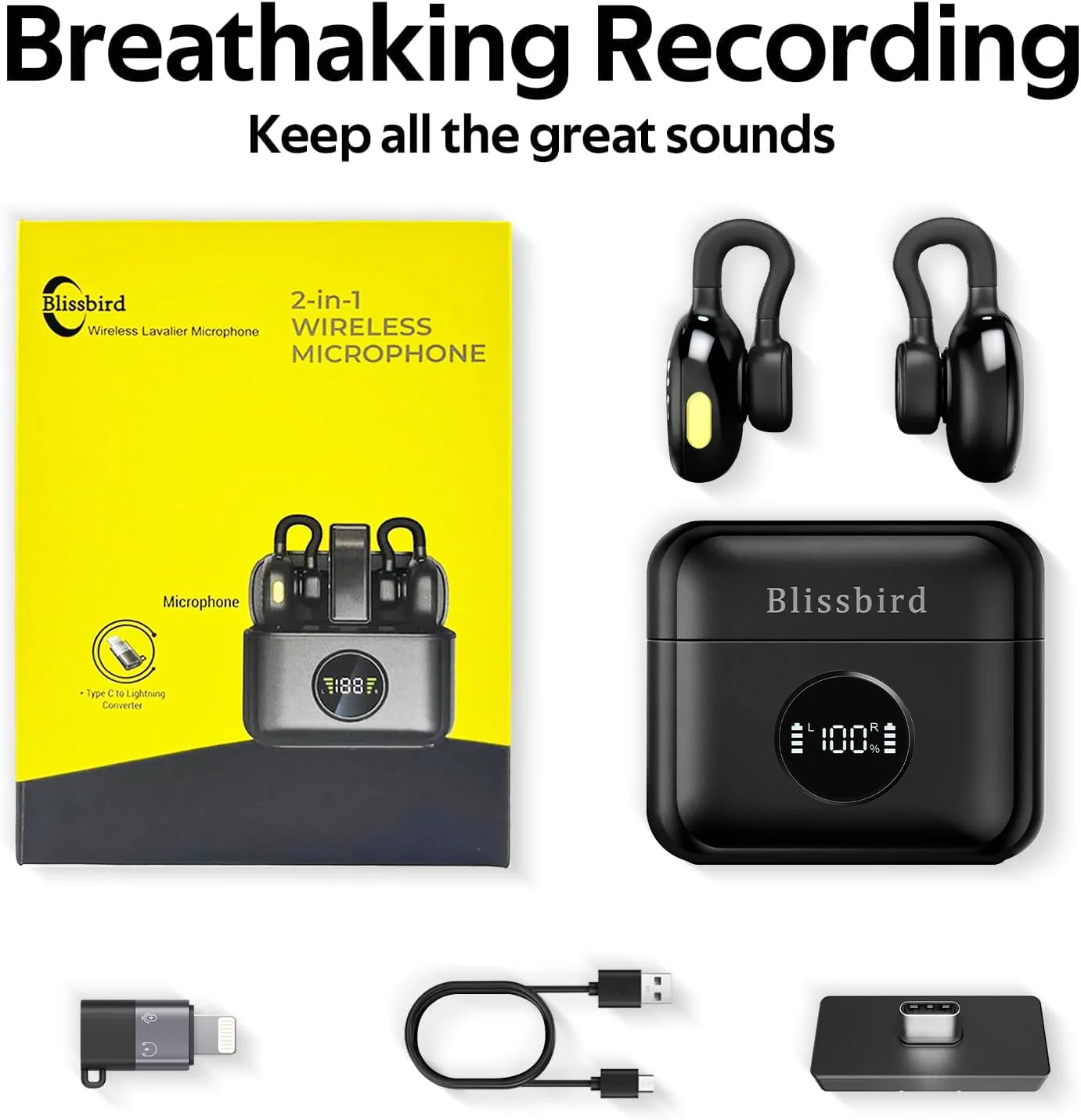 Mini Wireless Microphone for iPhone Android, USB C Lavalier Microphone, Noise Reduction, Long Battery Life with Charging Case for YouTube, TikTok, Video Recording Podcast - Image 2