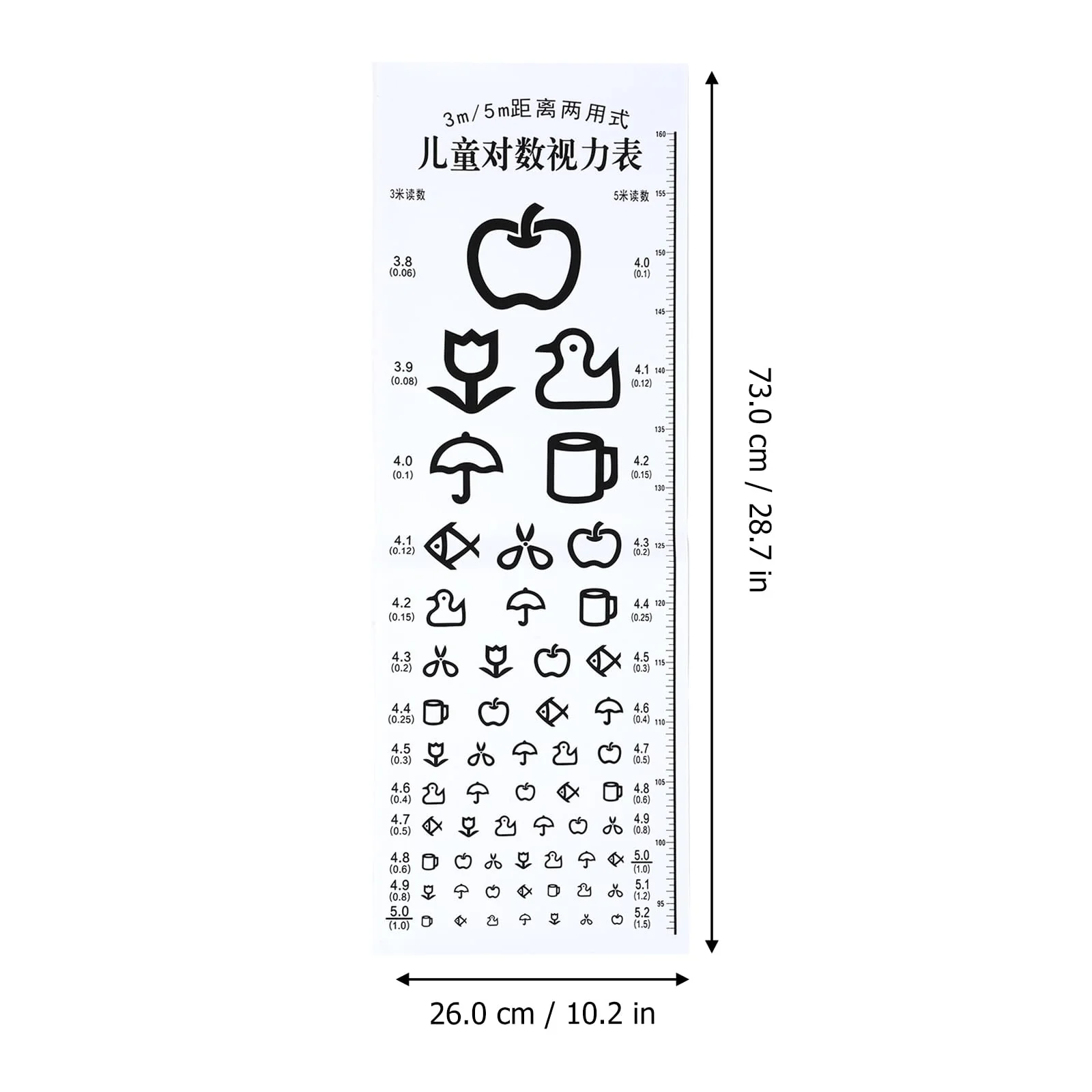 Mipcase TV Board Vision Test for Children: Vision Test Board Cartoon Vision Board Children's Vision Chart Visual Sharpness Board Wall Chart for Home Clinic Eye School Vision Test Chart - Image 2